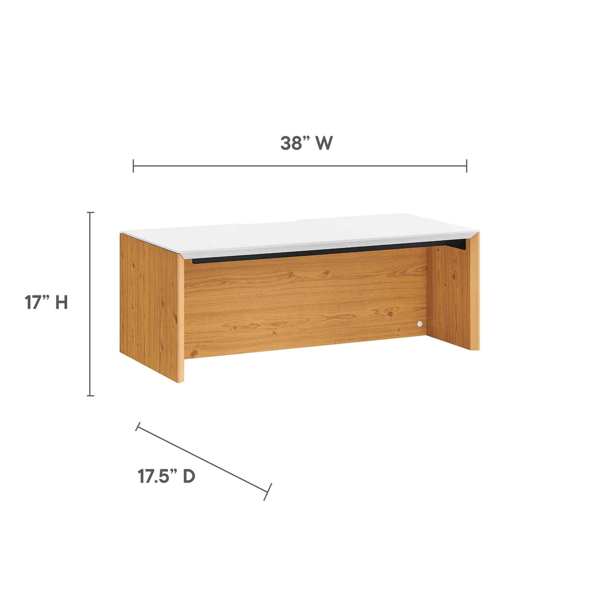 Kinetic 38" Wall-Mount Office Desk With Cabinet and Shelf by Modway