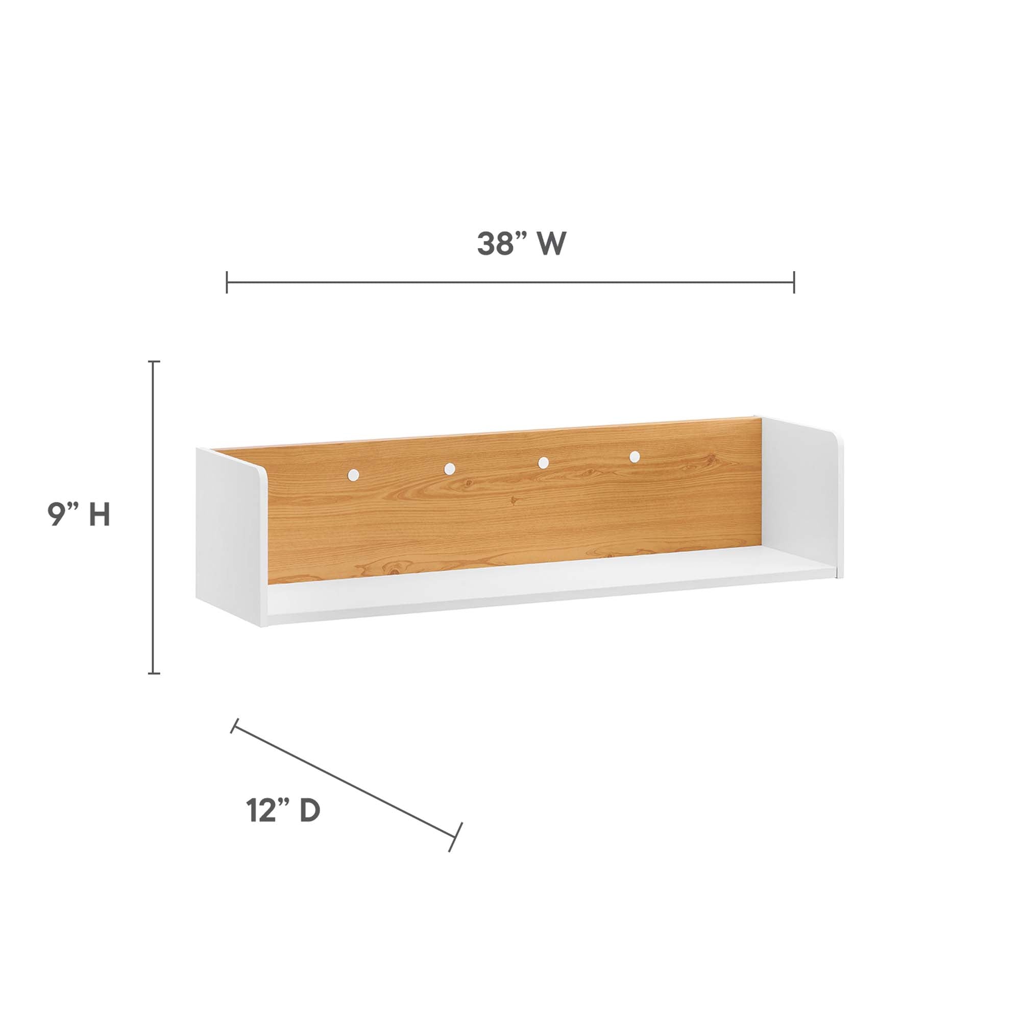 Kinetic 49" Wall-Mount Office Desk With Cabinet and Shelf by Modway