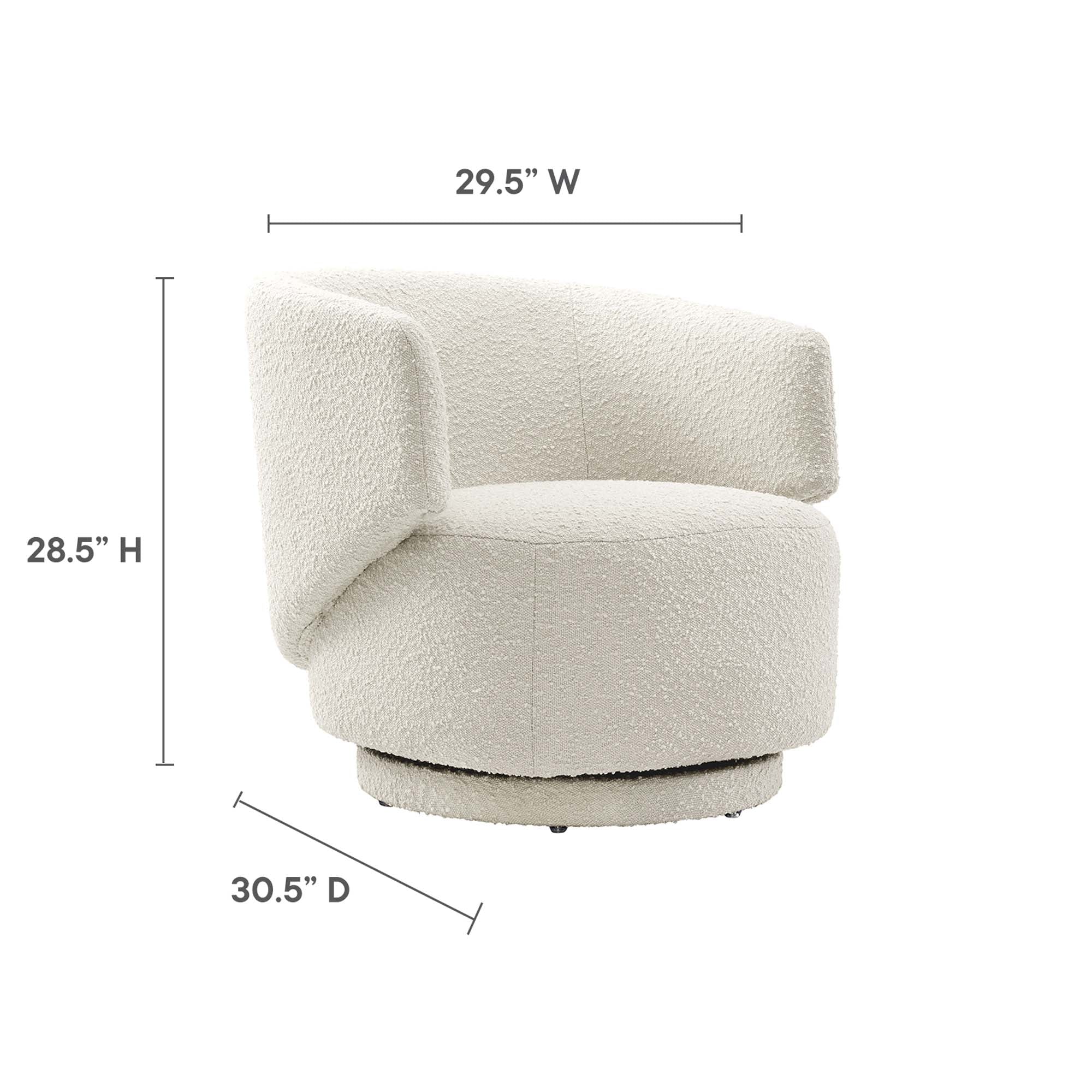Celestia Boucle Fabric Fabric and Wood Swivel Chair by Modway