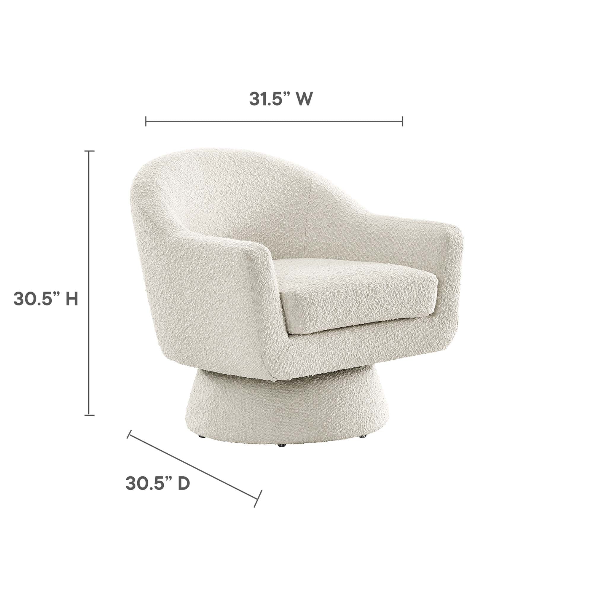 Astral Boucle Fabric Boucle Fabric Swivel Chair by Modway