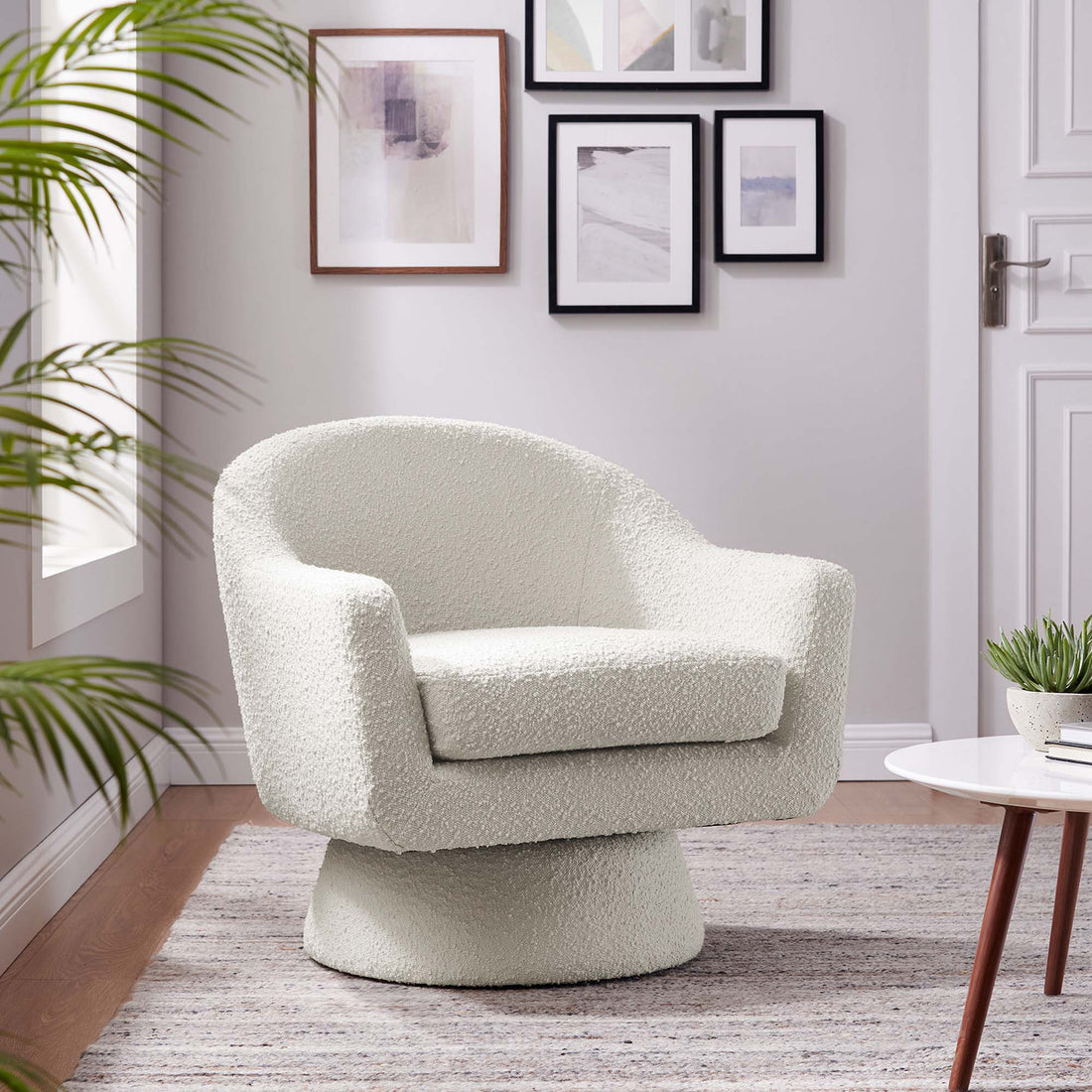 Astral Boucle Fabric Boucle Fabric Swivel Chair by Modway