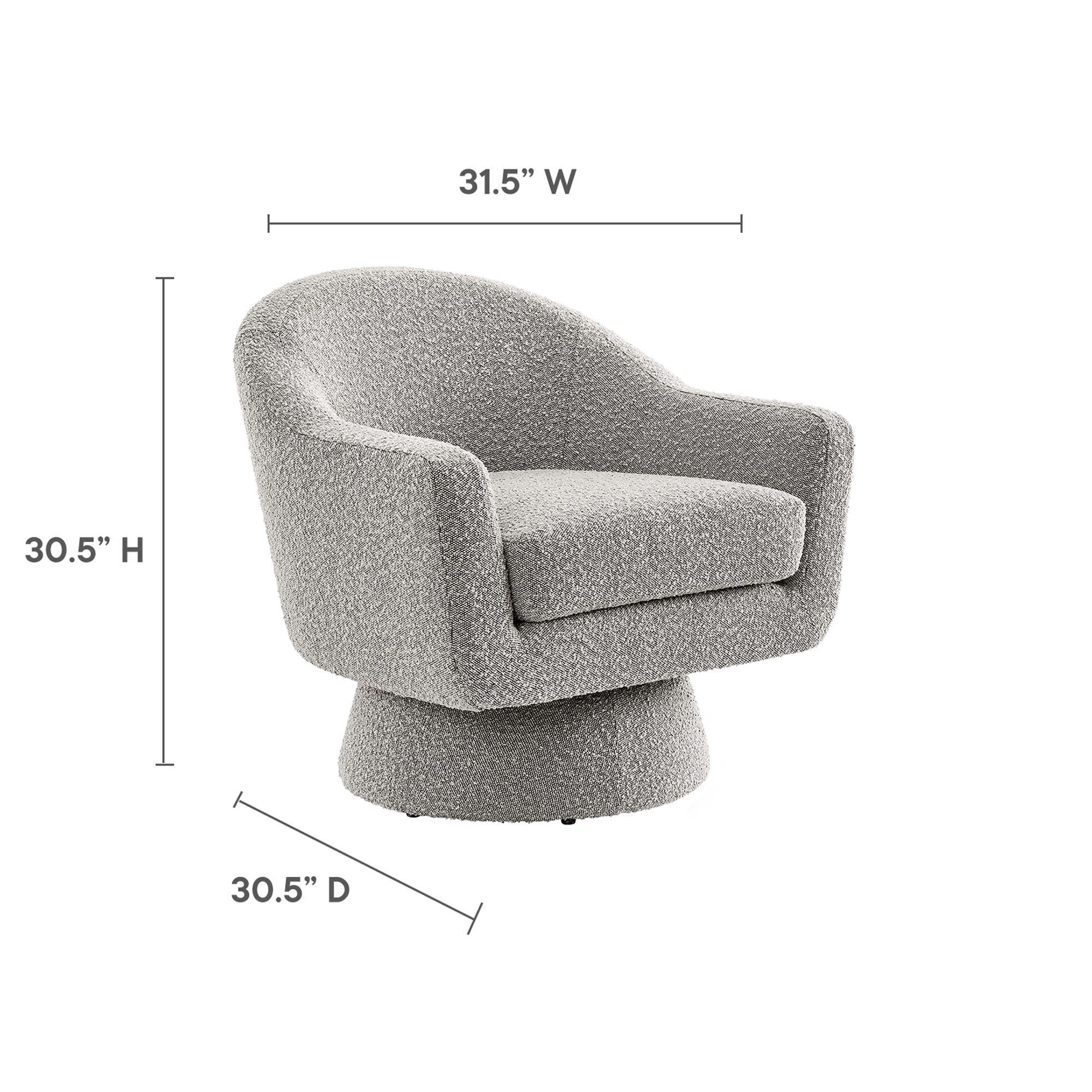 Astral Boucle Fabric Boucle Fabric Swivel Chair by Modway