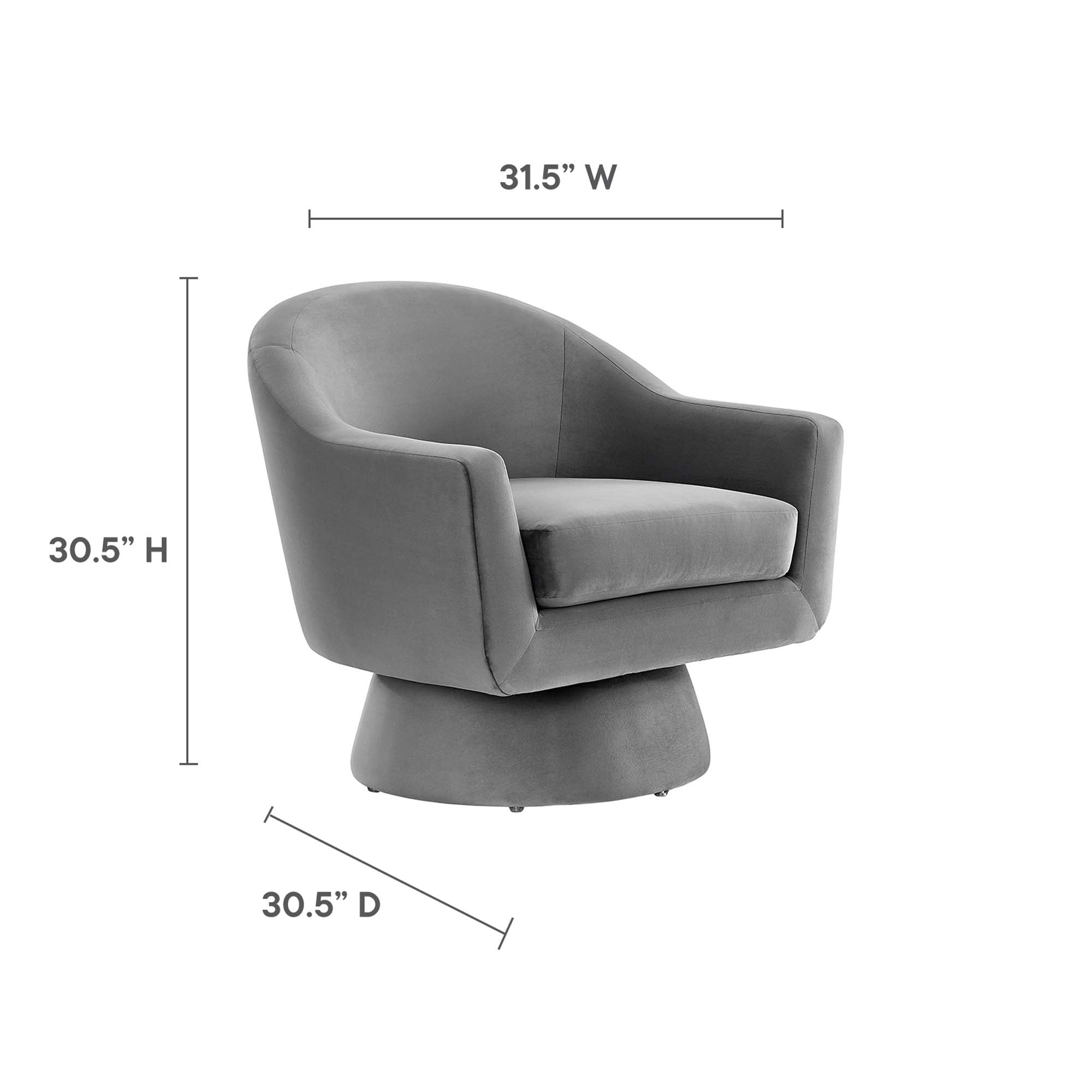 Astral Performance Velvet Fabric and Wood Swivel Chair by Modway