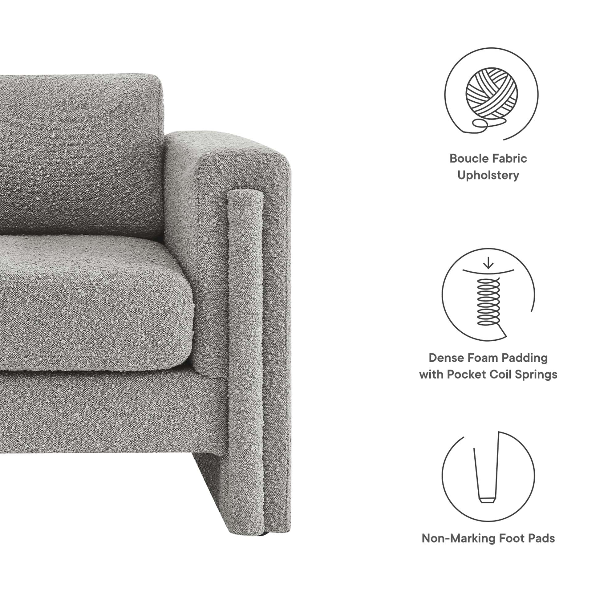 Visible Boucle Fabric Armchair by Modway