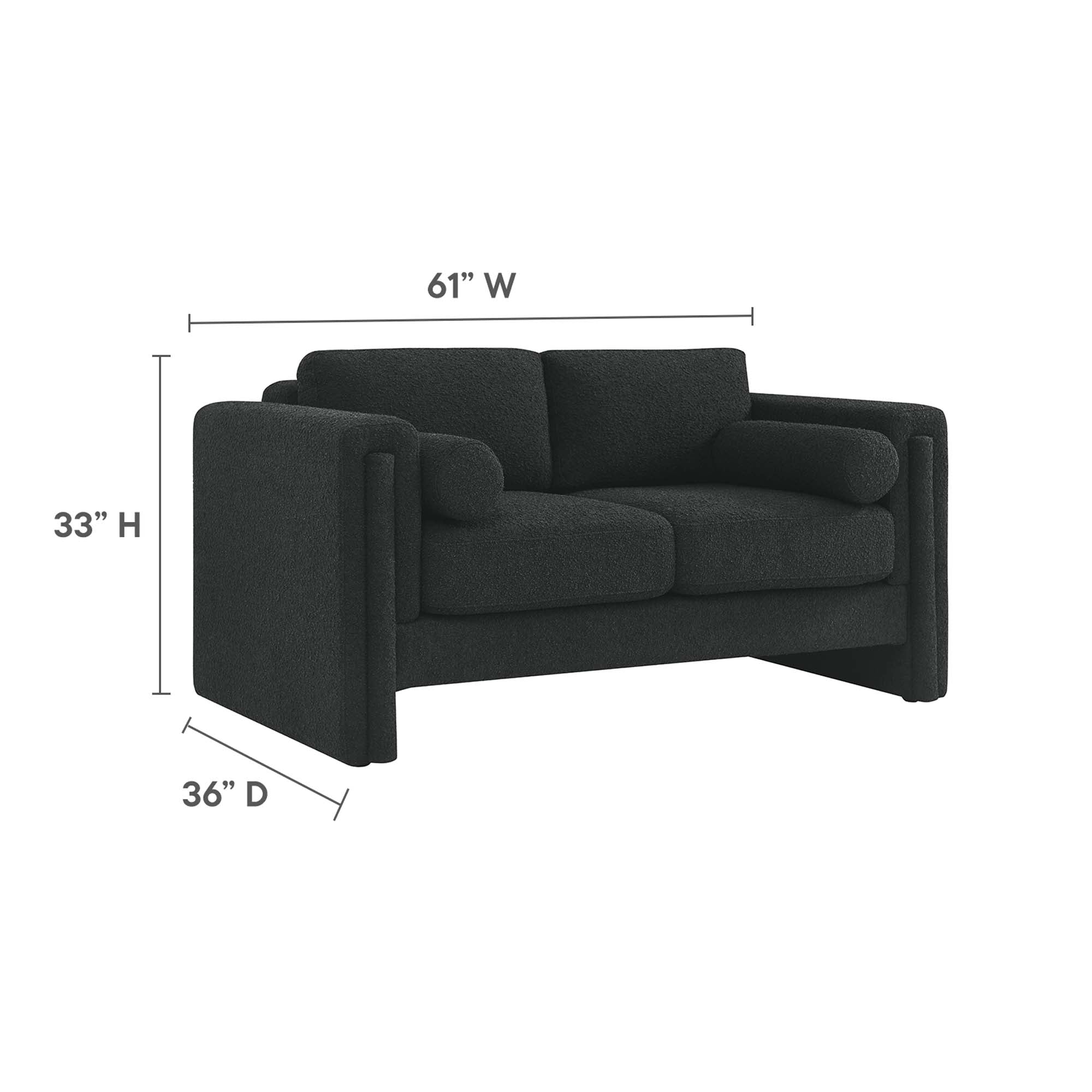 Visible Boucle Fabric Loveseat by Modway
