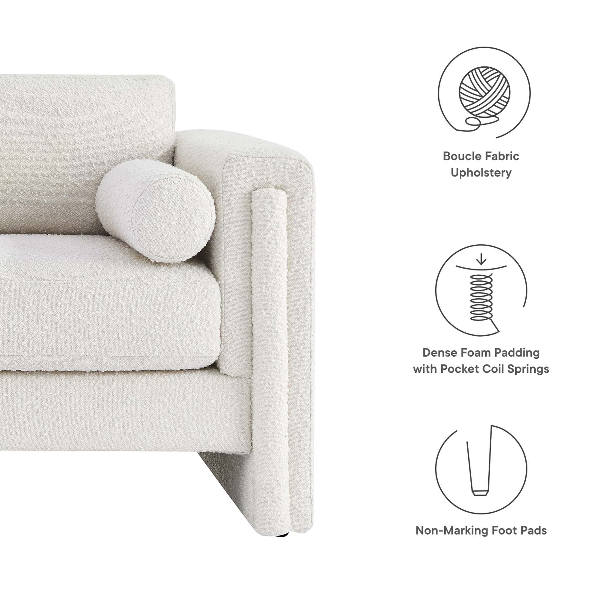 Visible Boucle Fabric Loveseat by Modway
