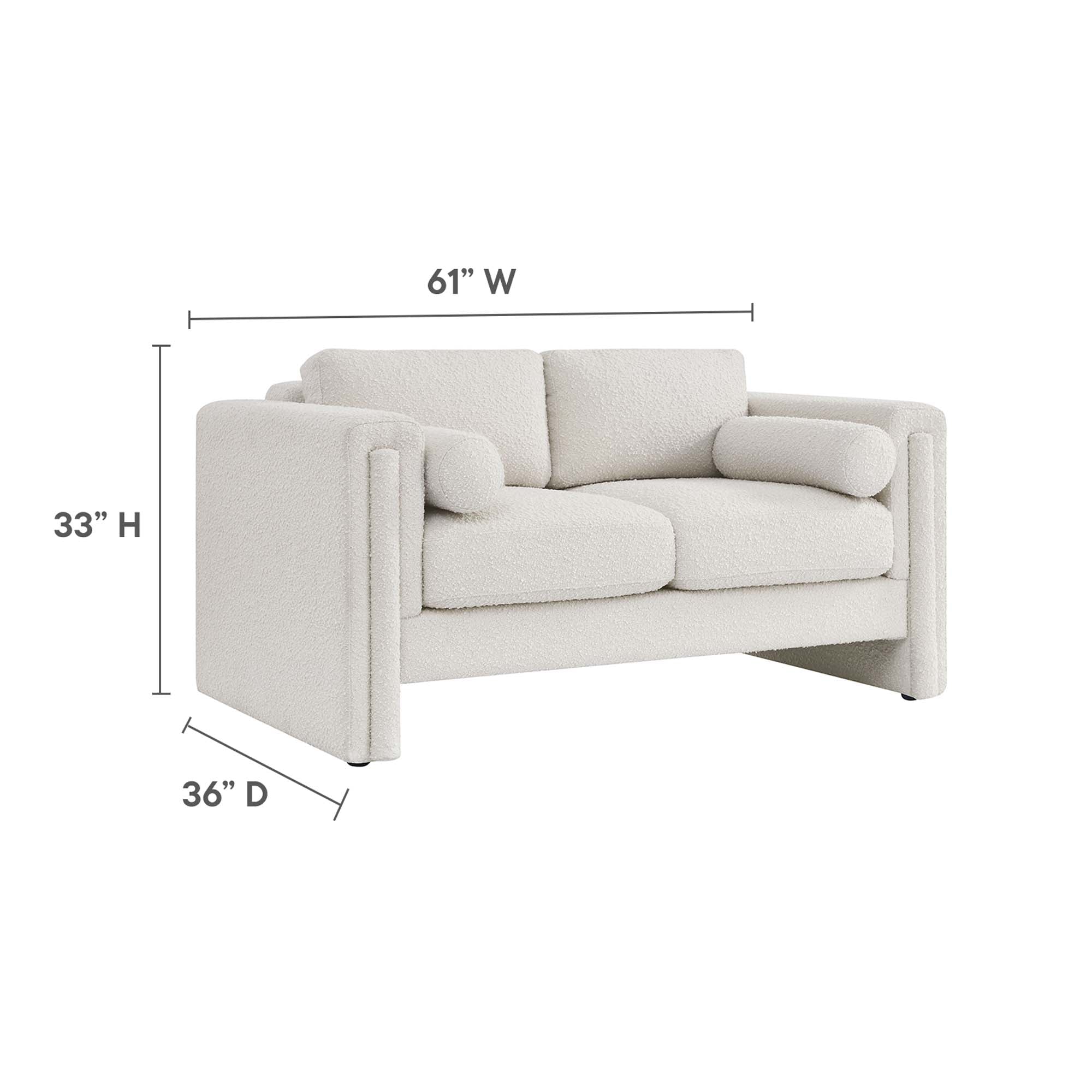 Visible Boucle Fabric Loveseat by Modway