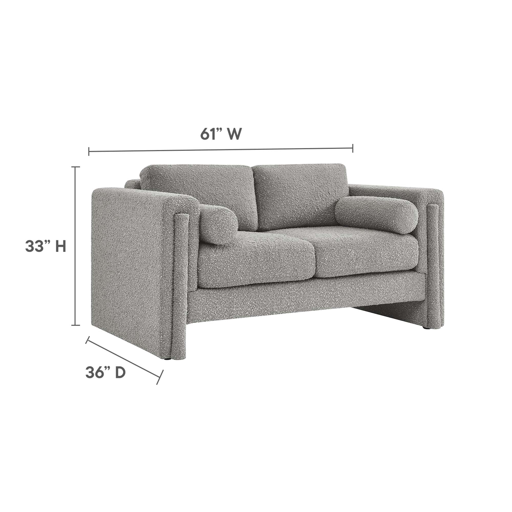 Visible Boucle Fabric Loveseat by Modway