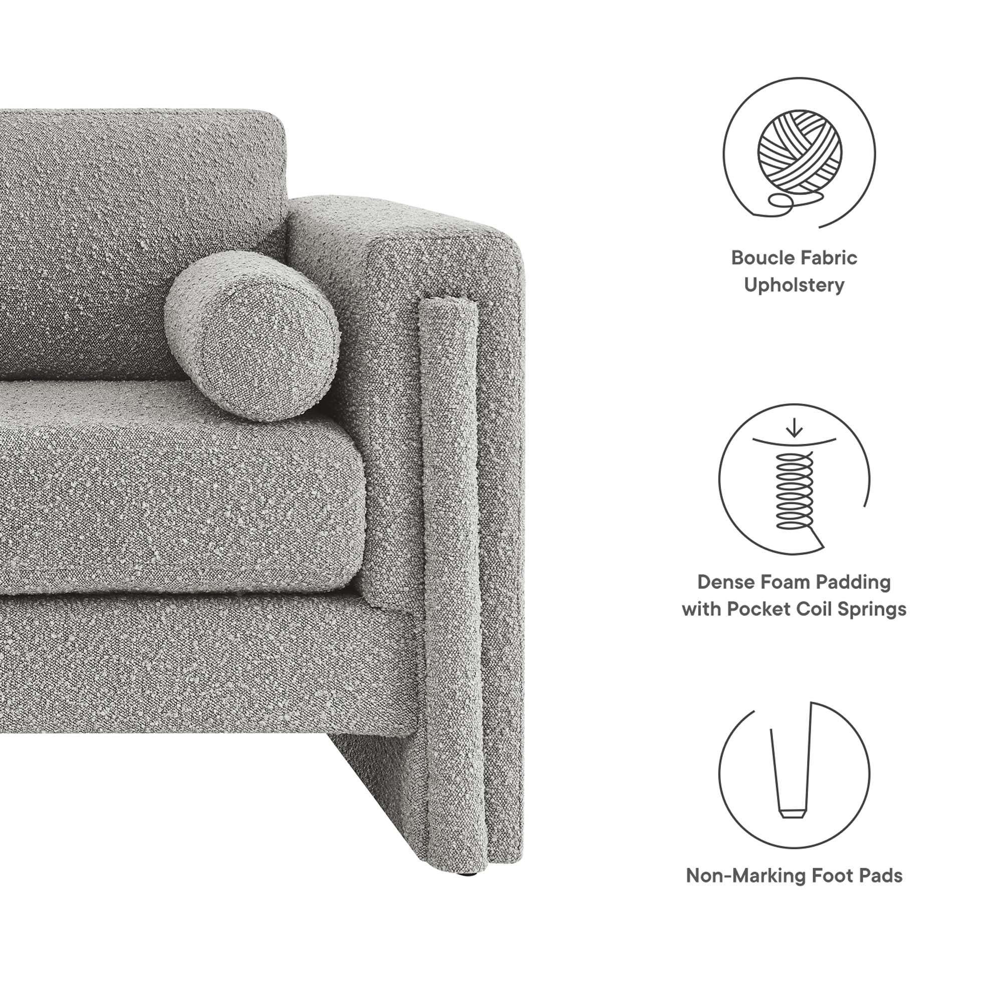 Visible Boucle Fabric Loveseat by Modway