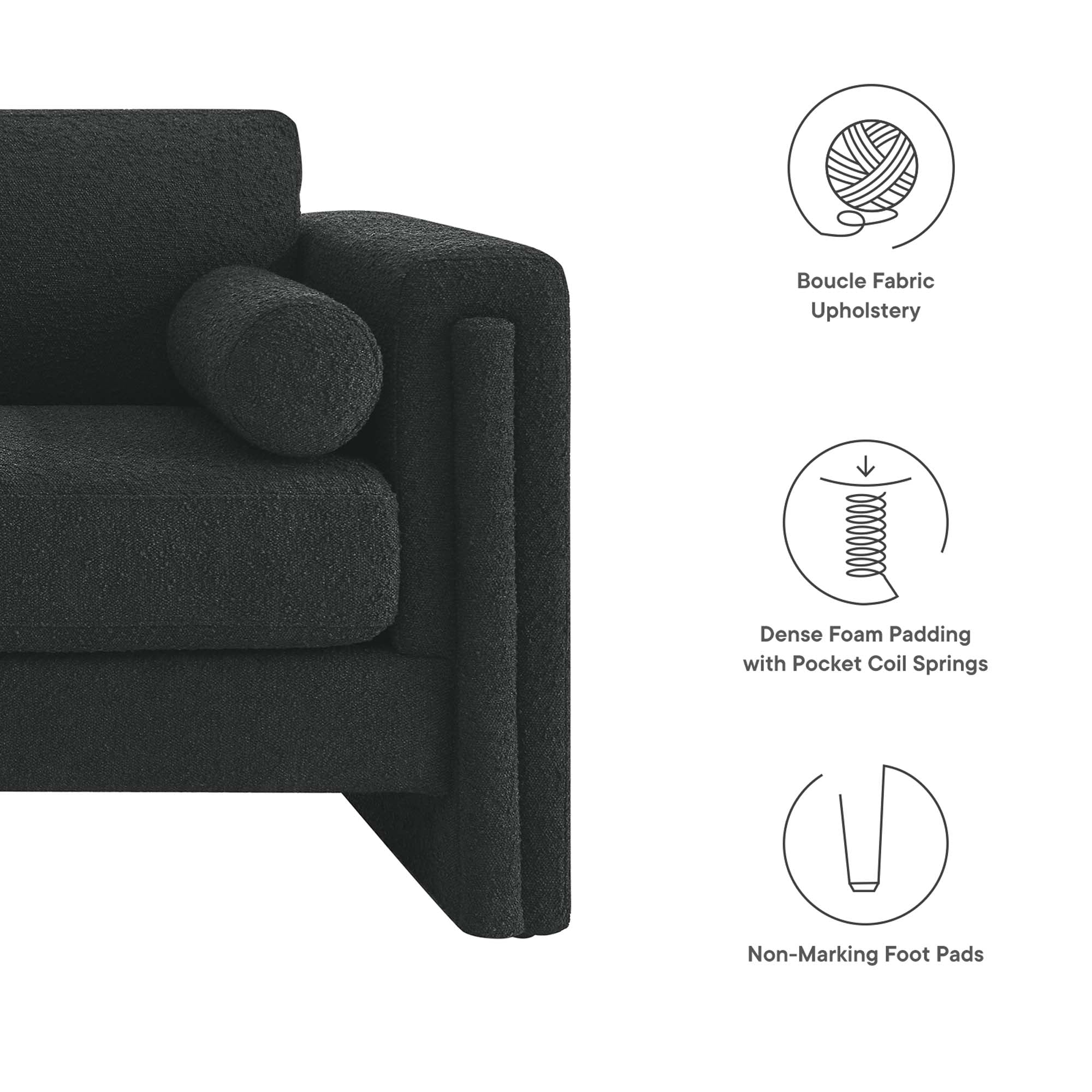 Visible Boucle Fabric Sofa by Modway