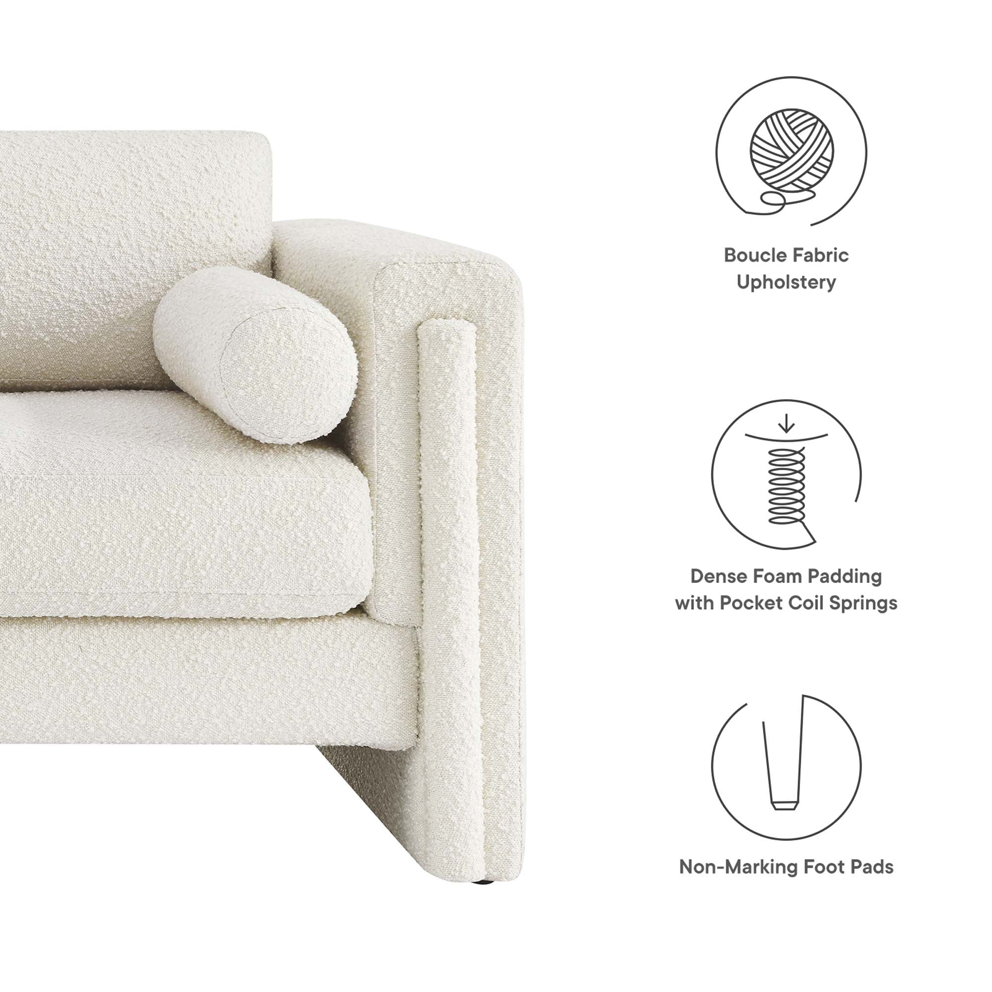 Visible Boucle Fabric Sofa by Modway