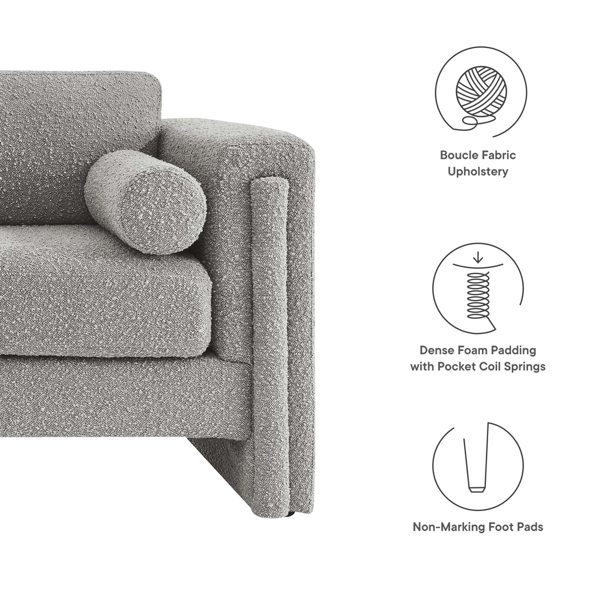 Visible Boucle Fabric Sofa by Modway