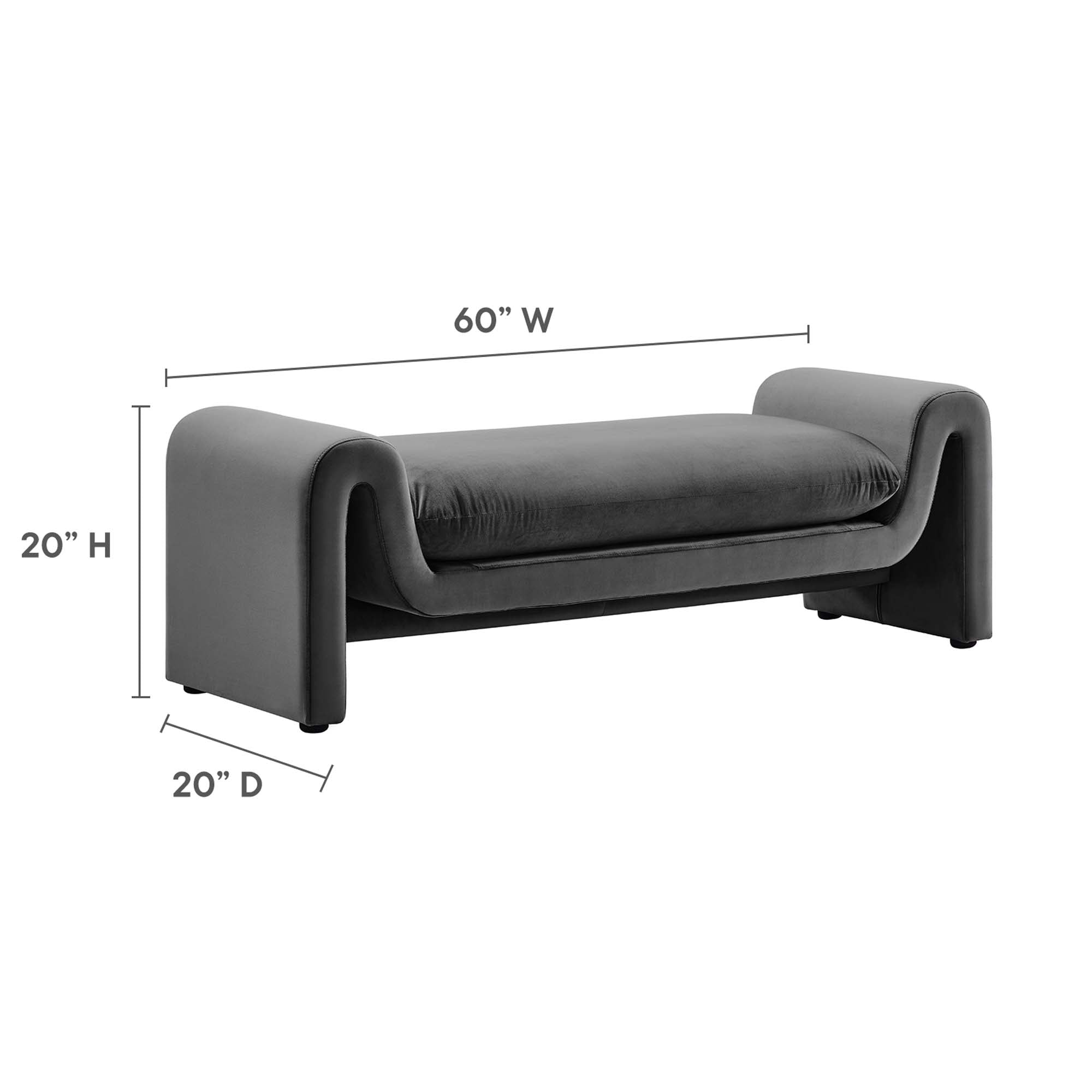 Waverly Performance Velvet Bench by Modway