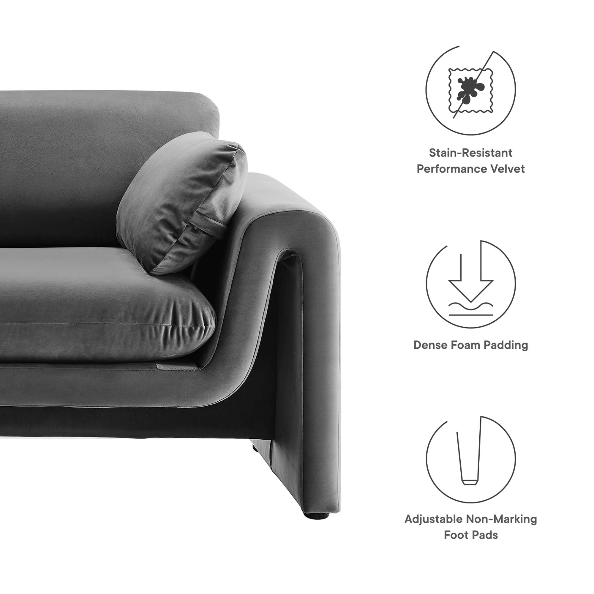 Waverly Performance Velvet Sofa by Modway