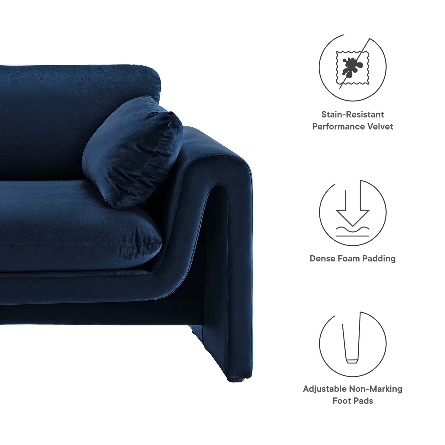 Waverly Performance Velvet Sofa by Modway