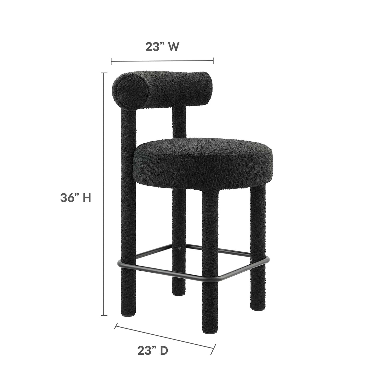 Toulouse Boucle Fabric Counter Stool by Modway