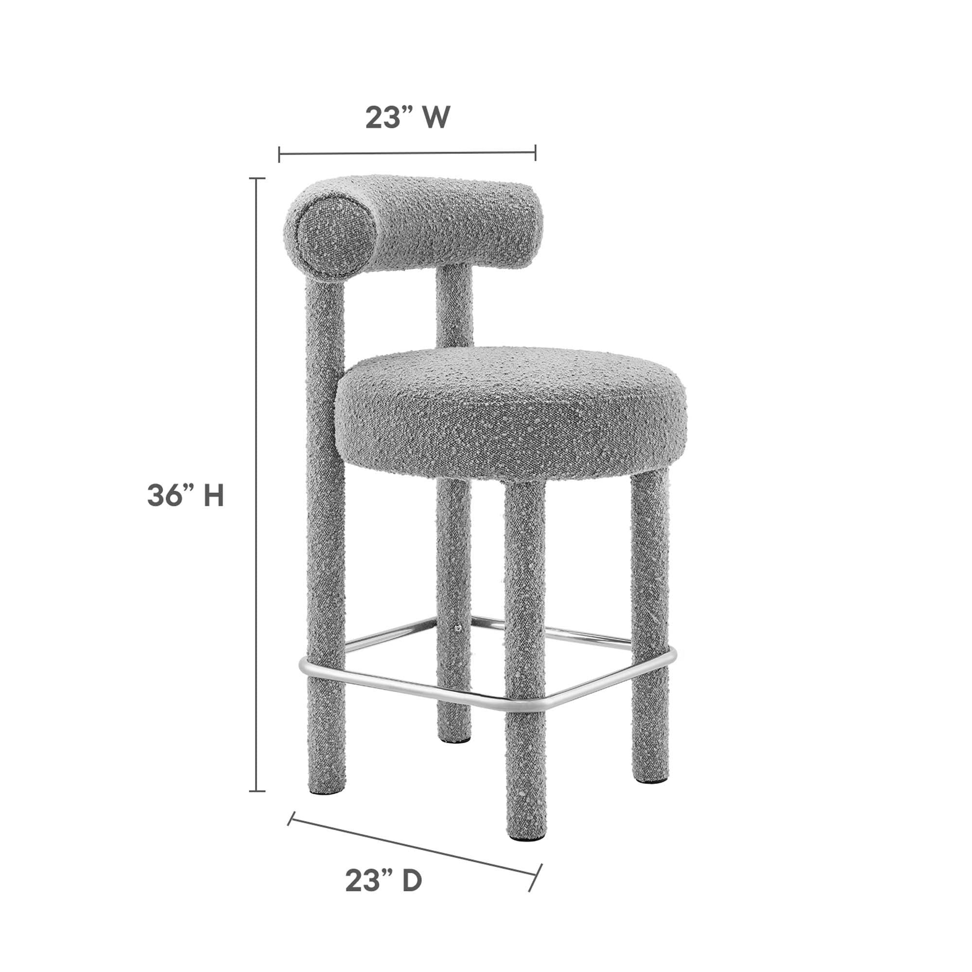 Toulouse Boucle Fabric Counter Stool by Modway