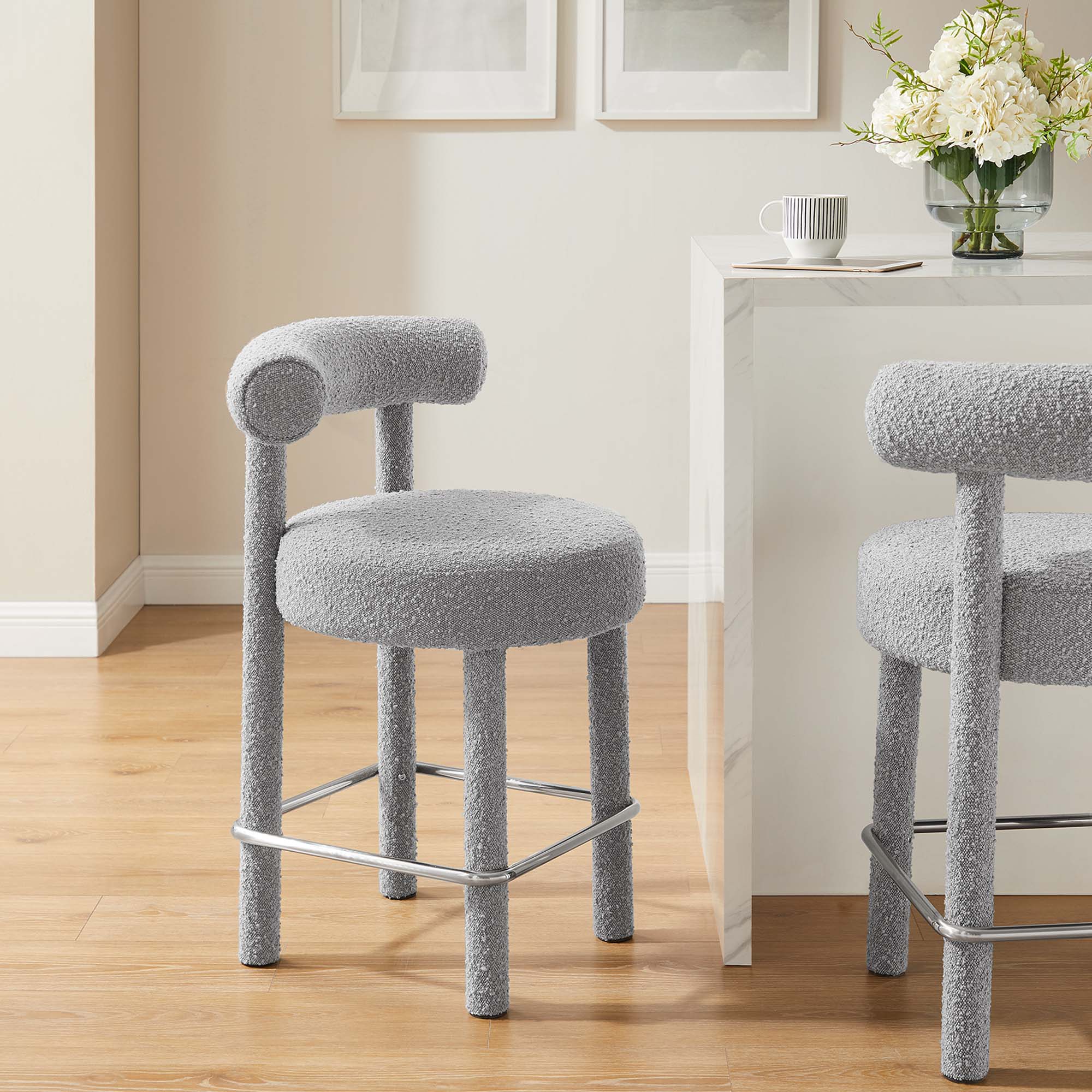 Toulouse Boucle Fabric Counter Stool by Modway