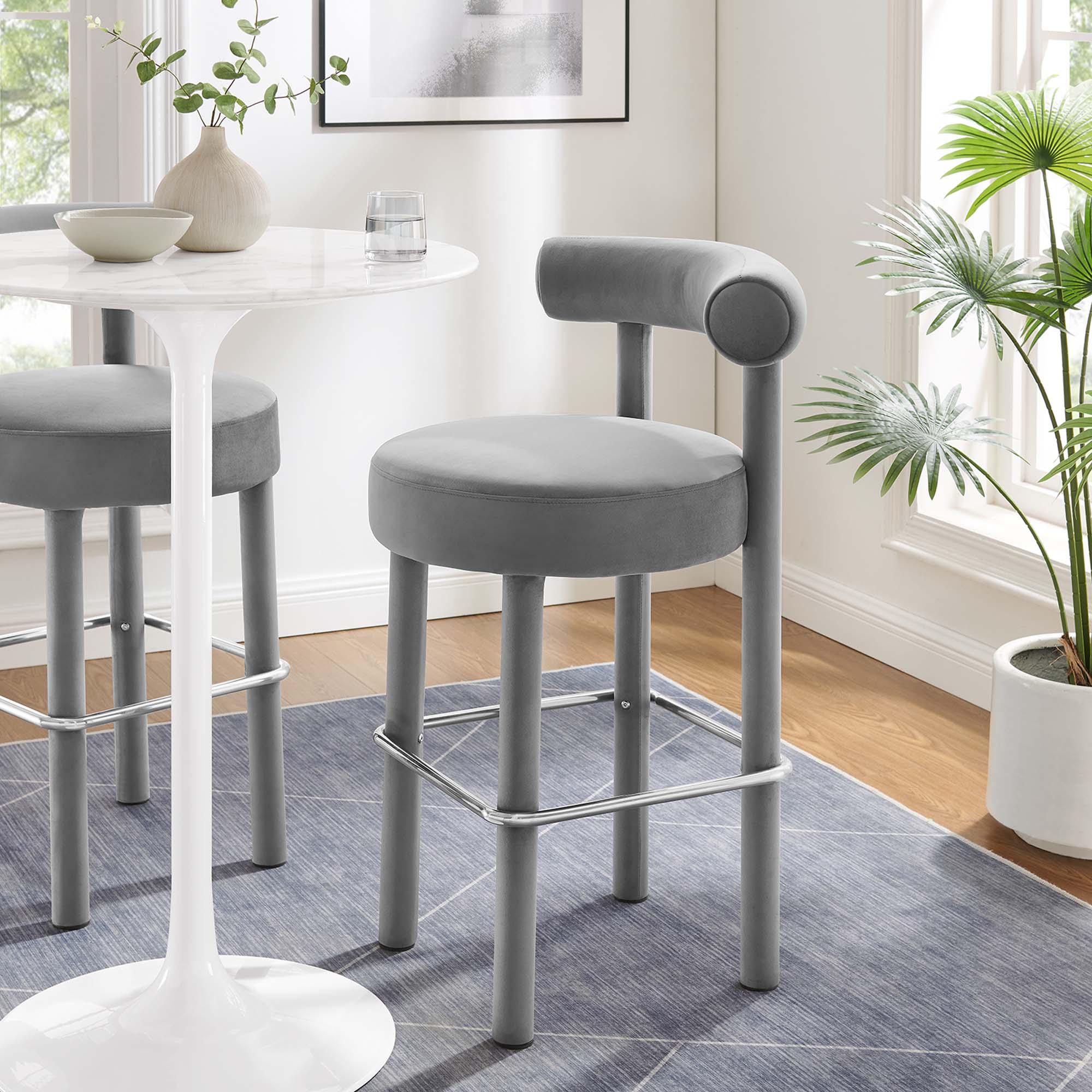 Toulouse Performance Velvet Bar Stool by Modway