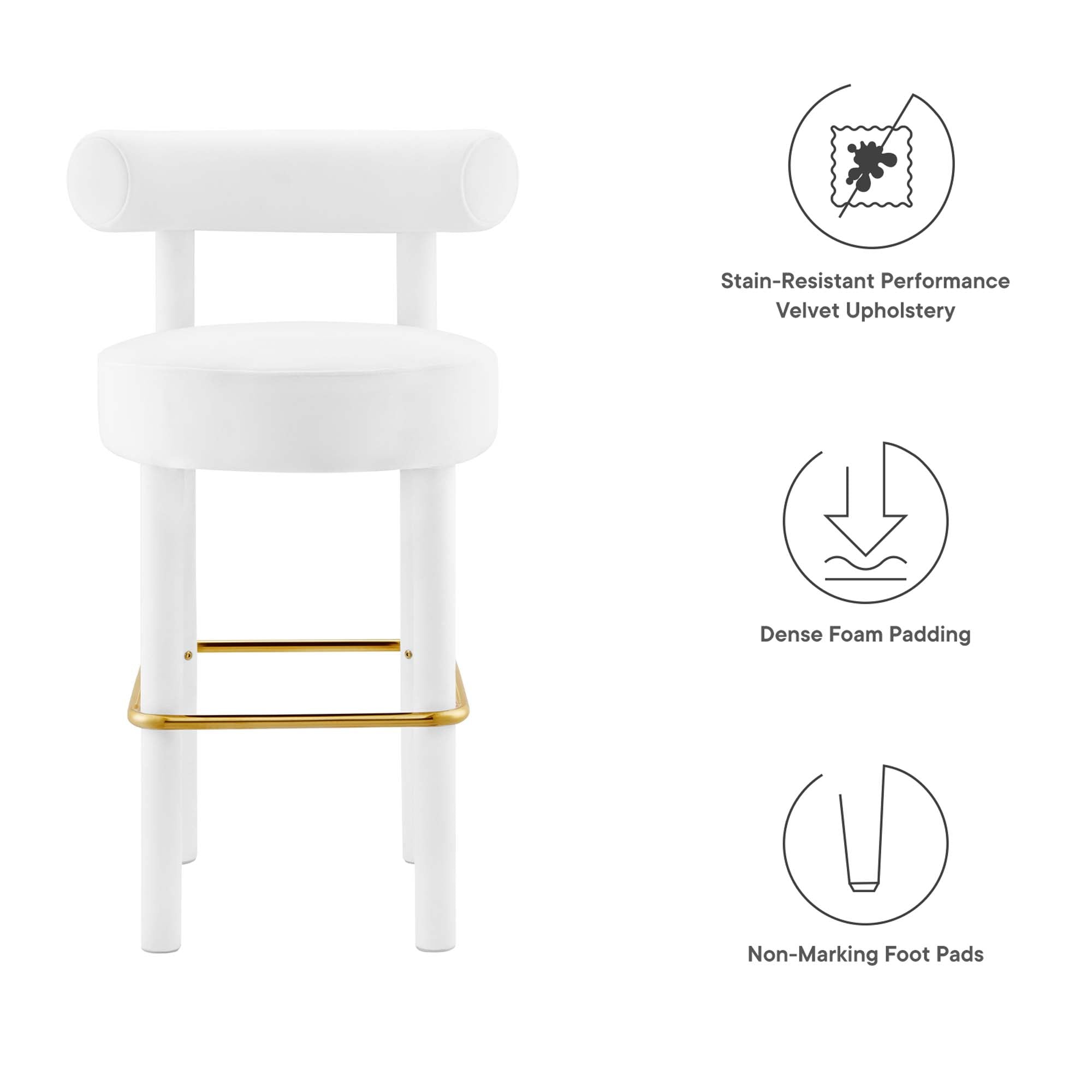 Toulouse Performance Velvet Bar Stool by Modway