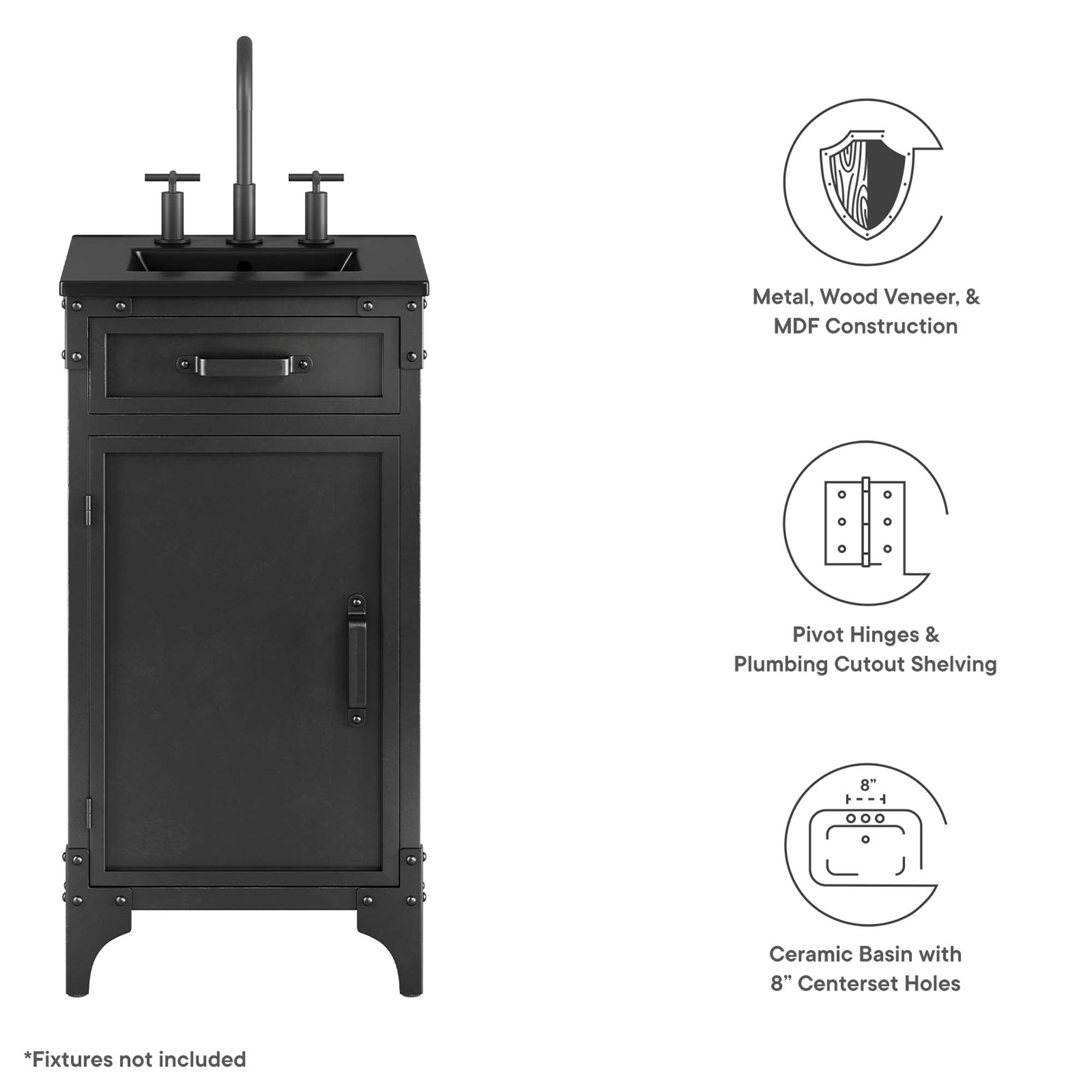 Steamforge Bathroom Vanity Basin Included by Modway