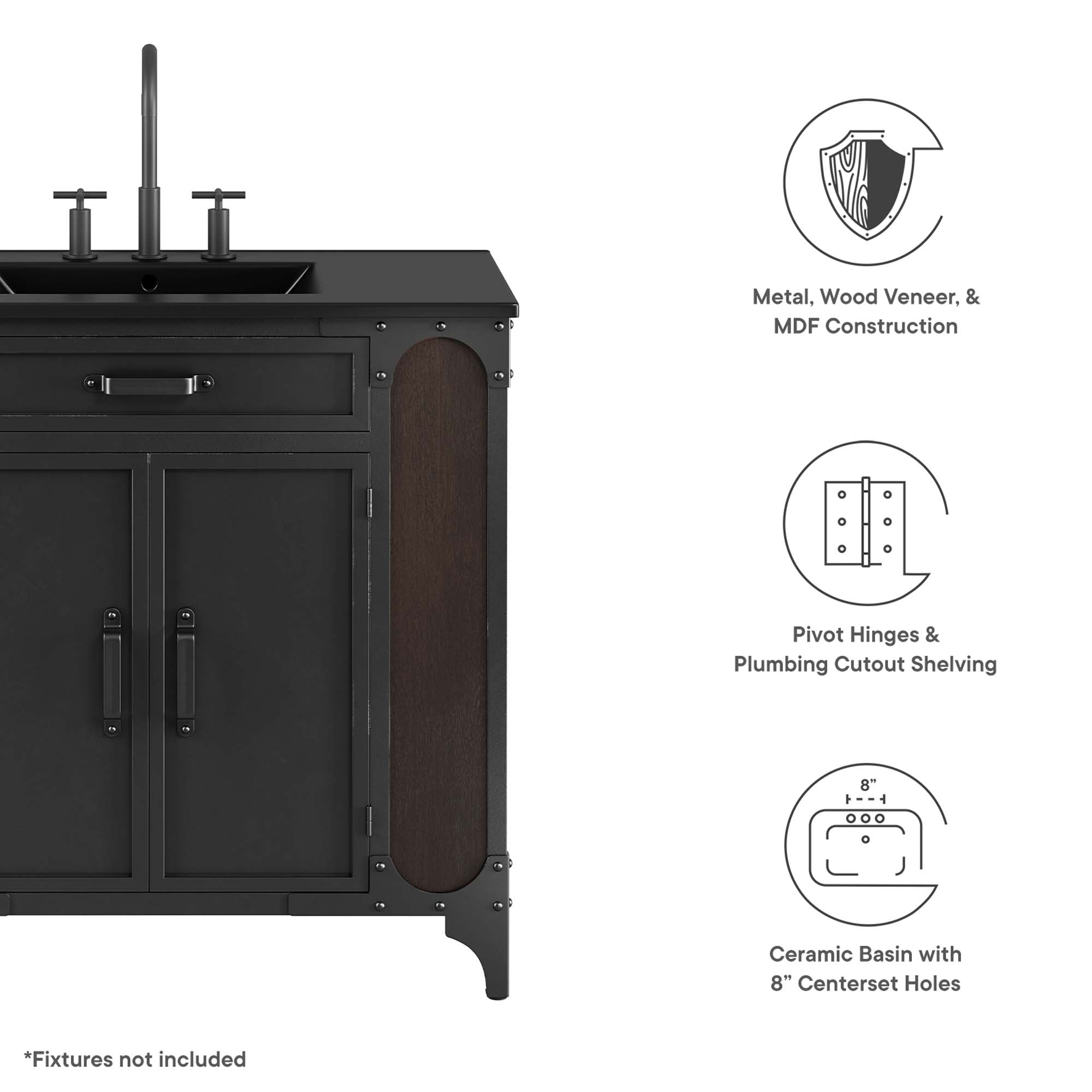 Steamforge Bathroom Vanity Basin Included by Modway