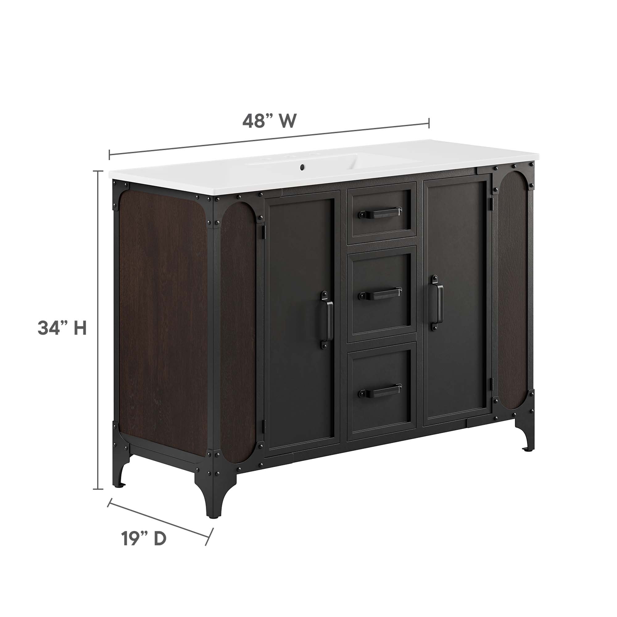 Steamforge Bathroom Cabinet Basin Not Included by Modway