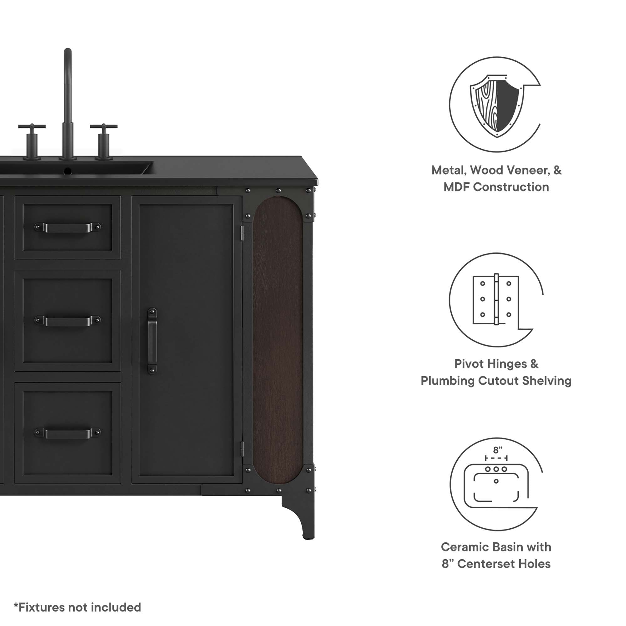 Steamforge Bathroom Cabinet Basin Not Included by Modway