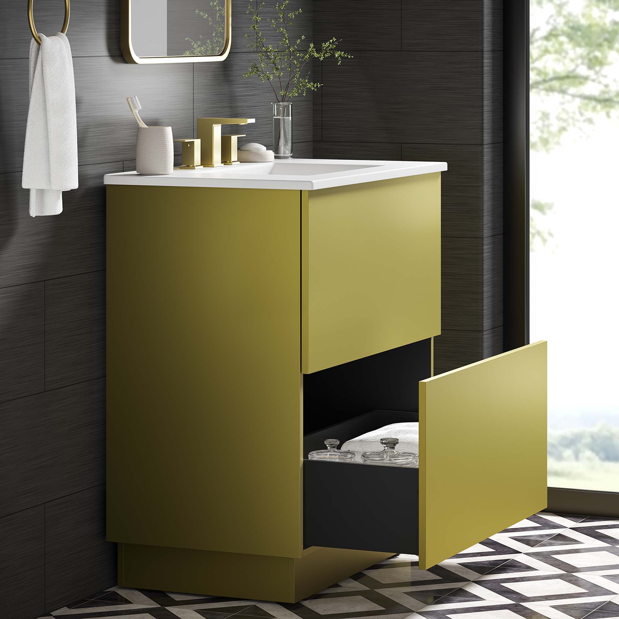 Quantum Bathroom Vanity Basin Included by Modway