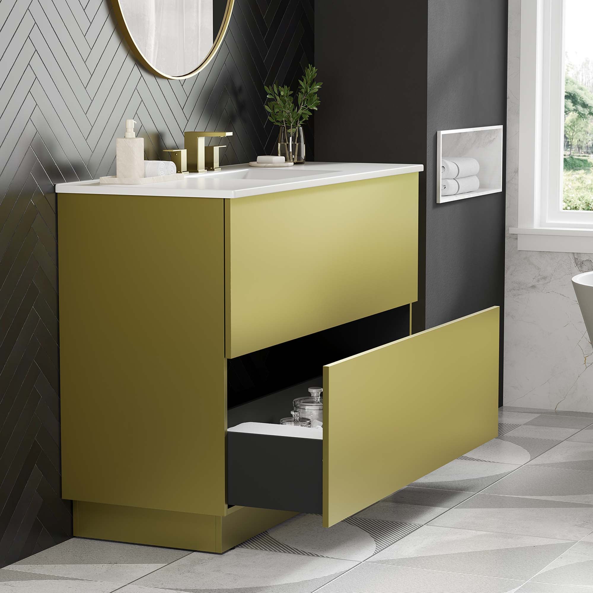 Quantum Bathroom Vanity Basin Included by Modway