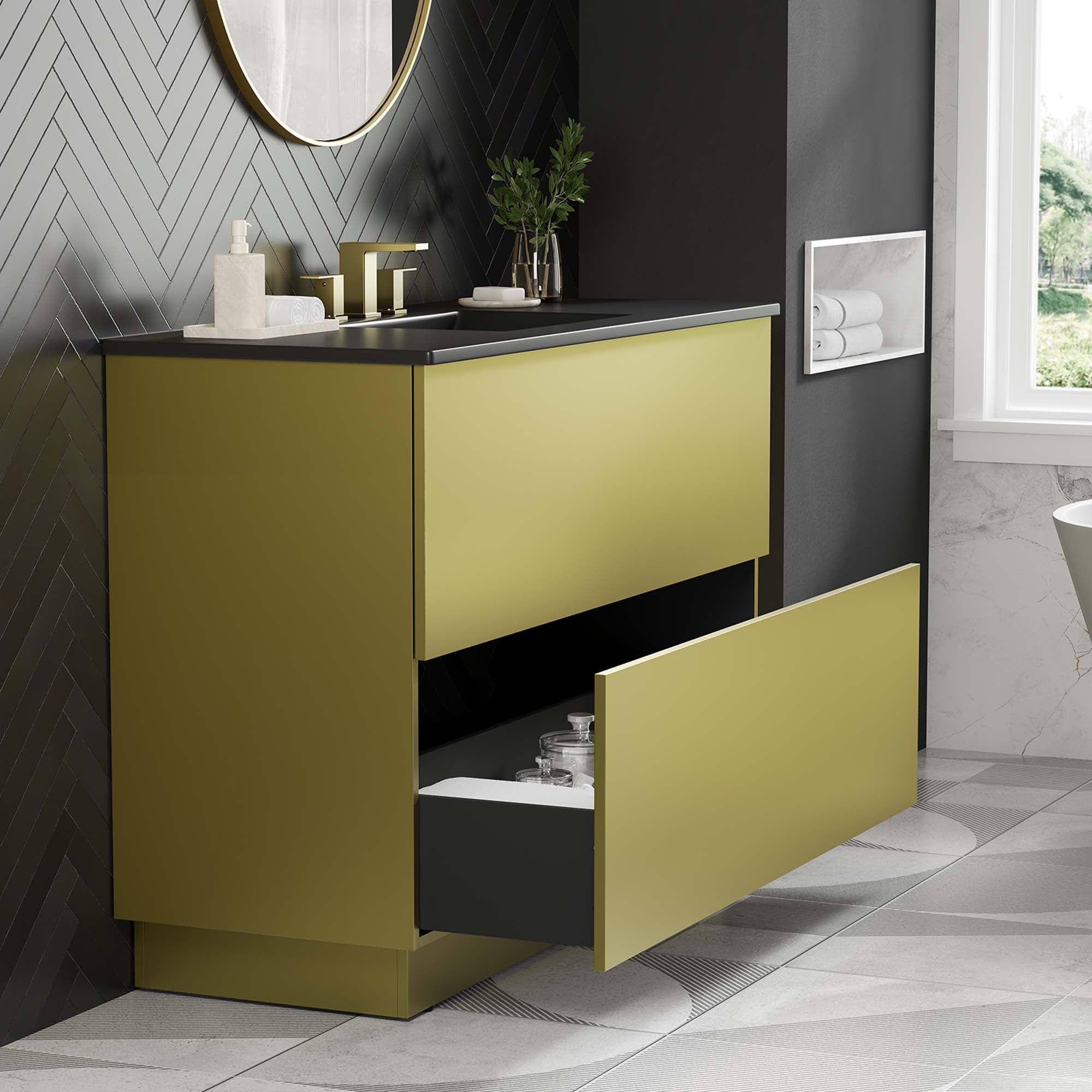 Quantum Bathroom Vanity Basin Included by Modway
