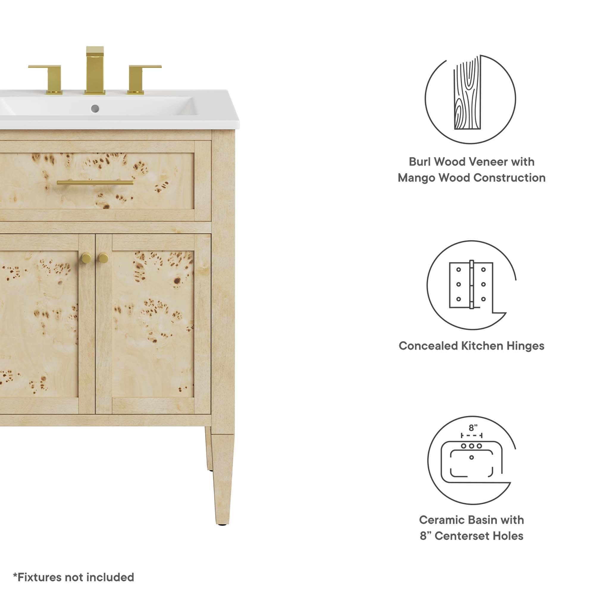 Elysian Bathroom Vanity Basin Included by Modway