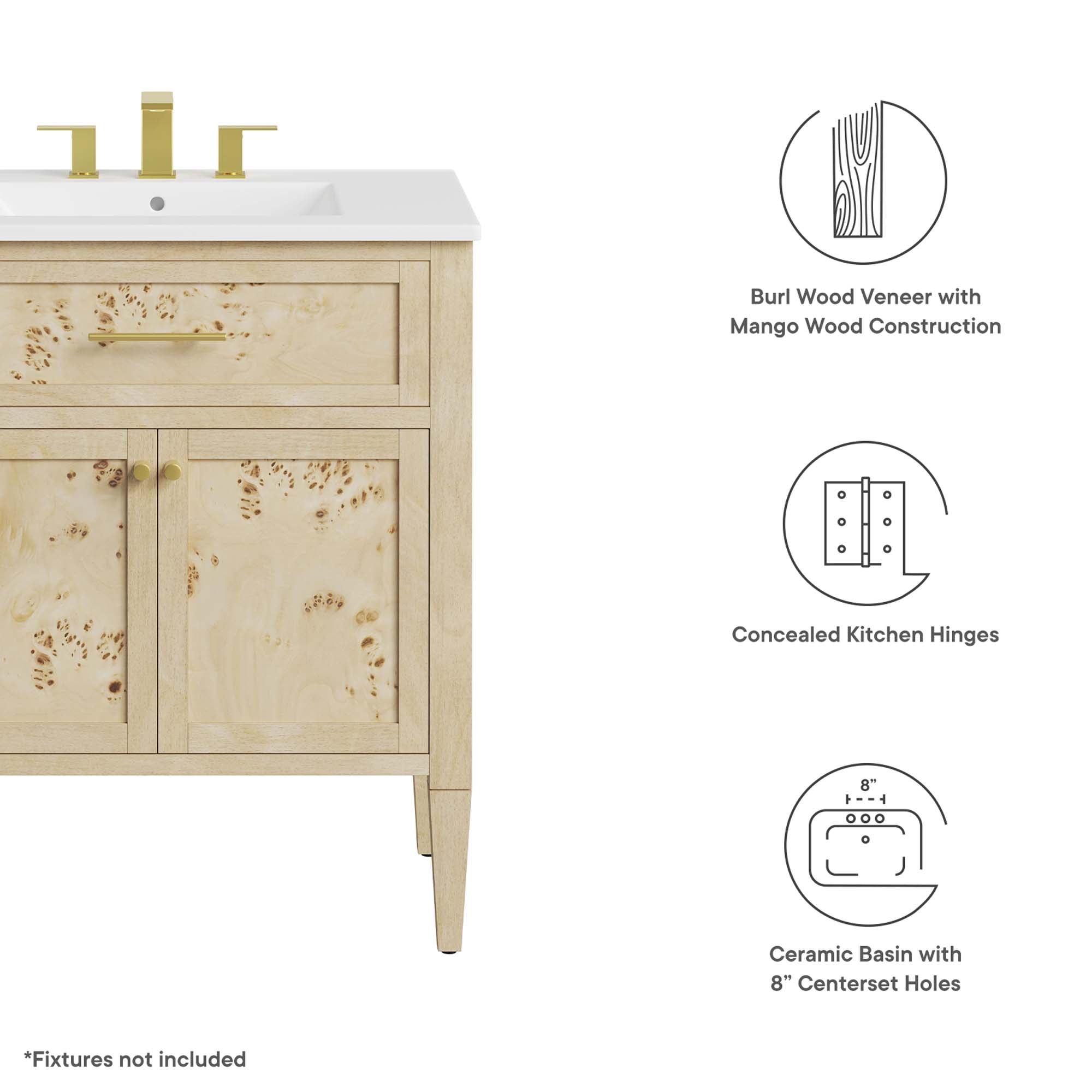Elysian Bathroom Vanity Basin Included by Modway