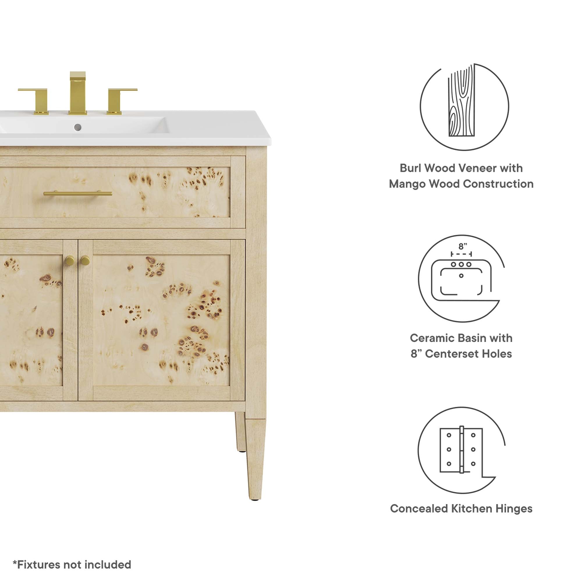 Elysian Bathroom Vanity Basin Included by Modway