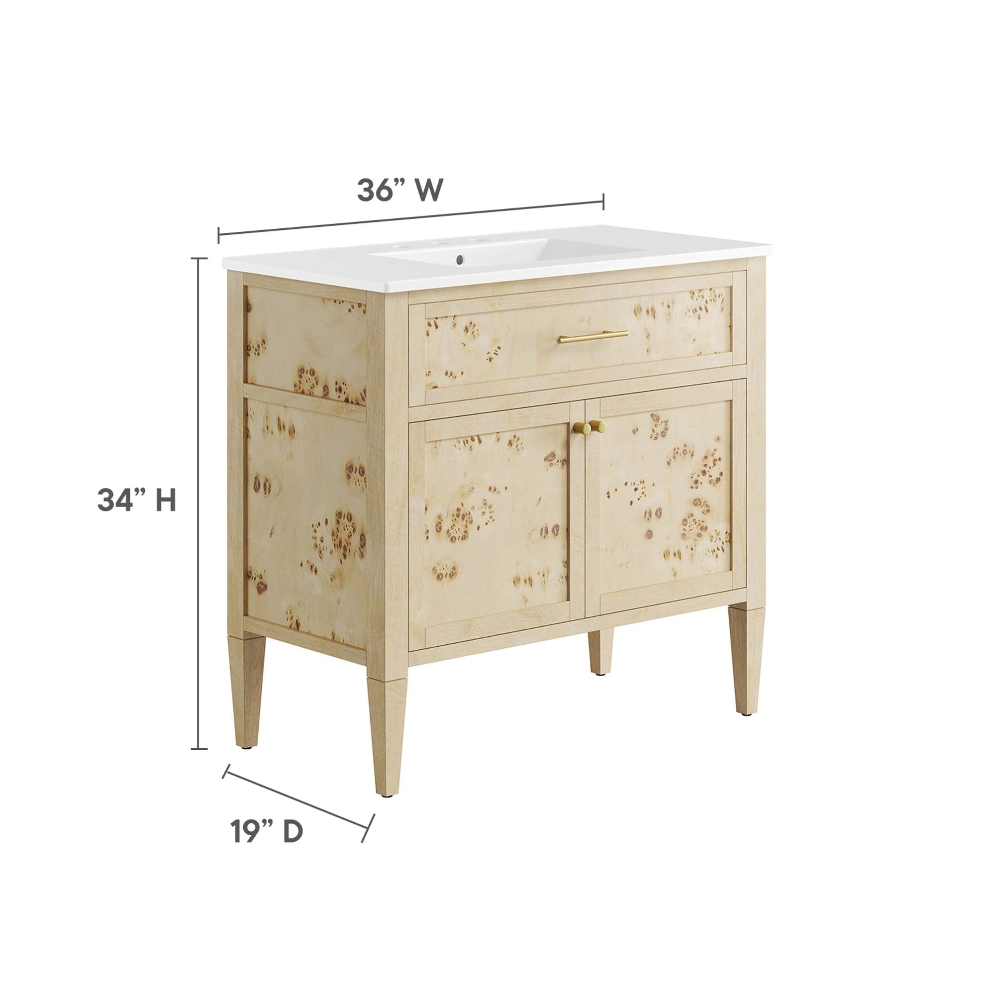 Elysian Bathroom Vanity Basin Included by Modway