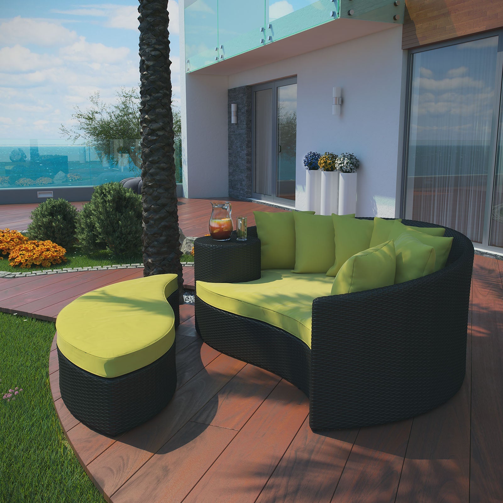 Taiji Outdoor Patio Wicker Daybed by Modway