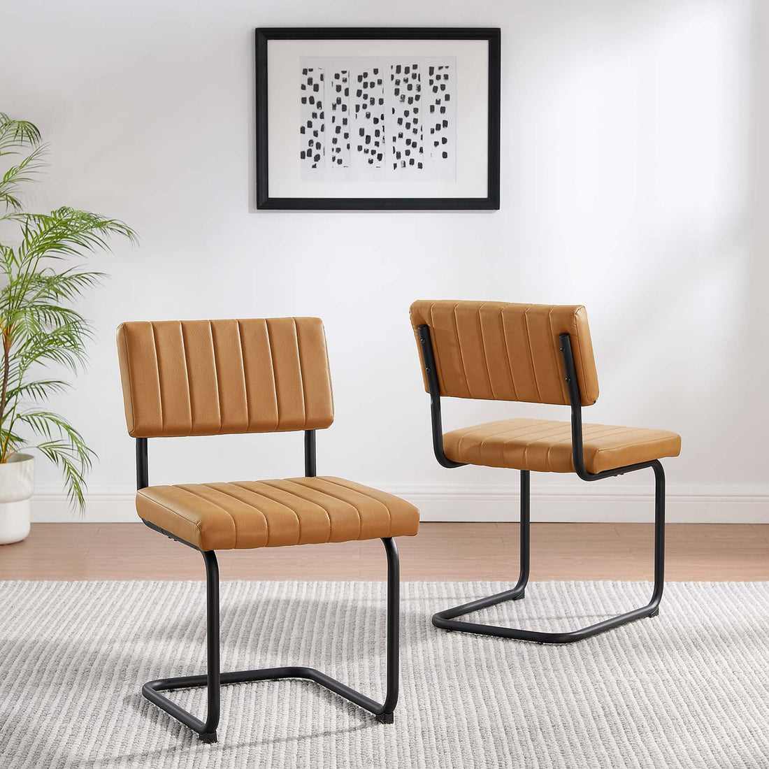 Parity Vegan Leather Dining Side Chairs - Set of 2 by Modway