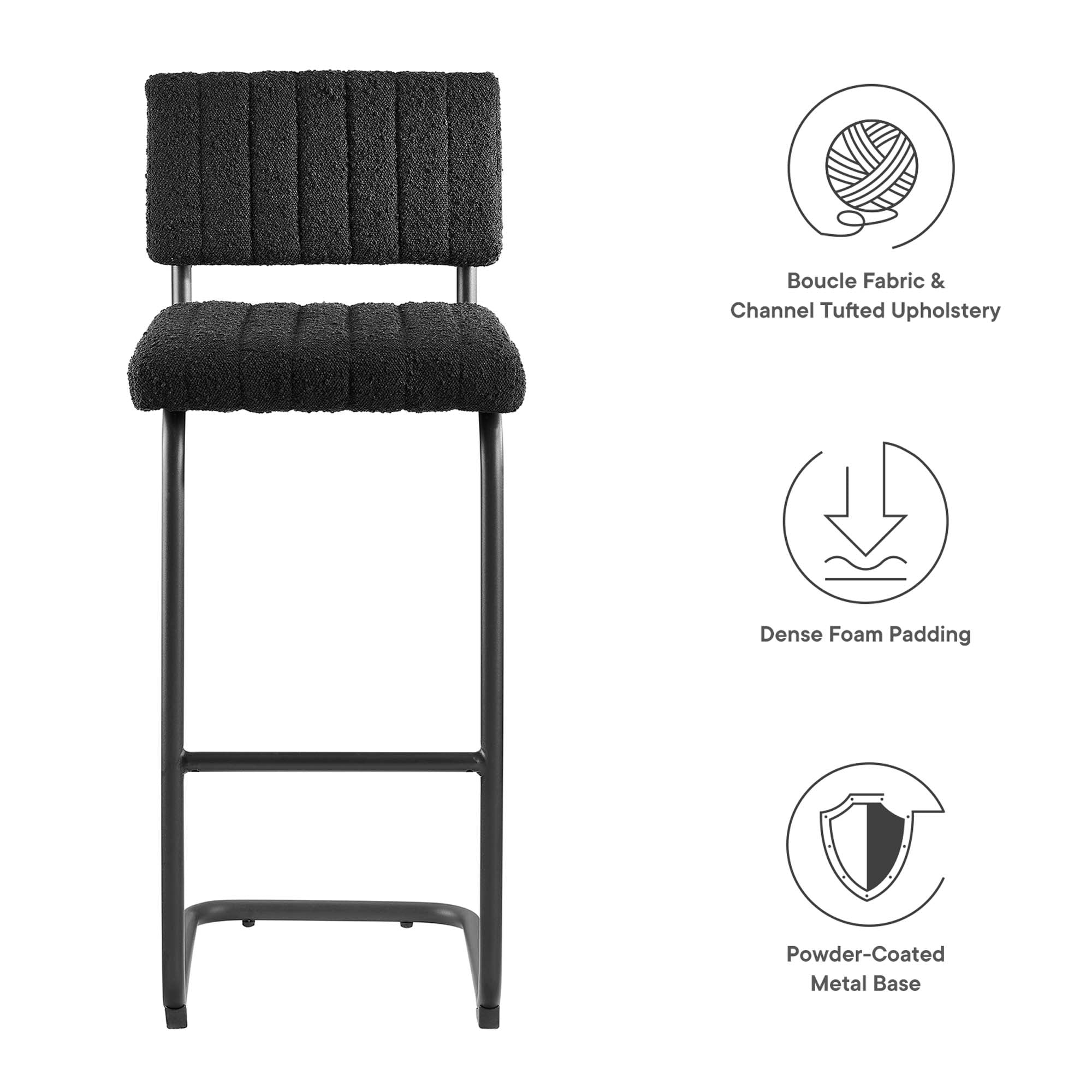 Parity Boucle Bar Stools - Set of 2 by Modway