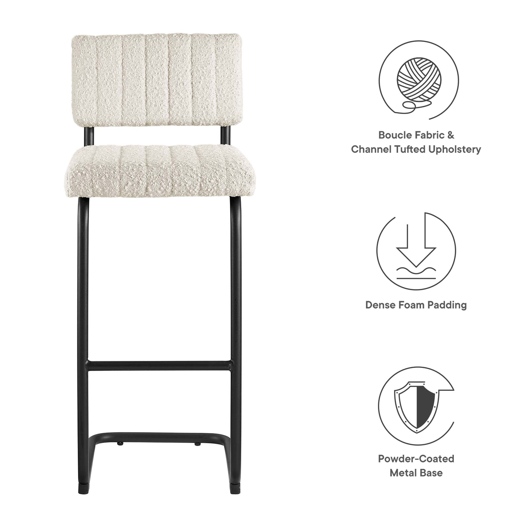 Parity Boucle Bar Stools - Set of 2 by Modway