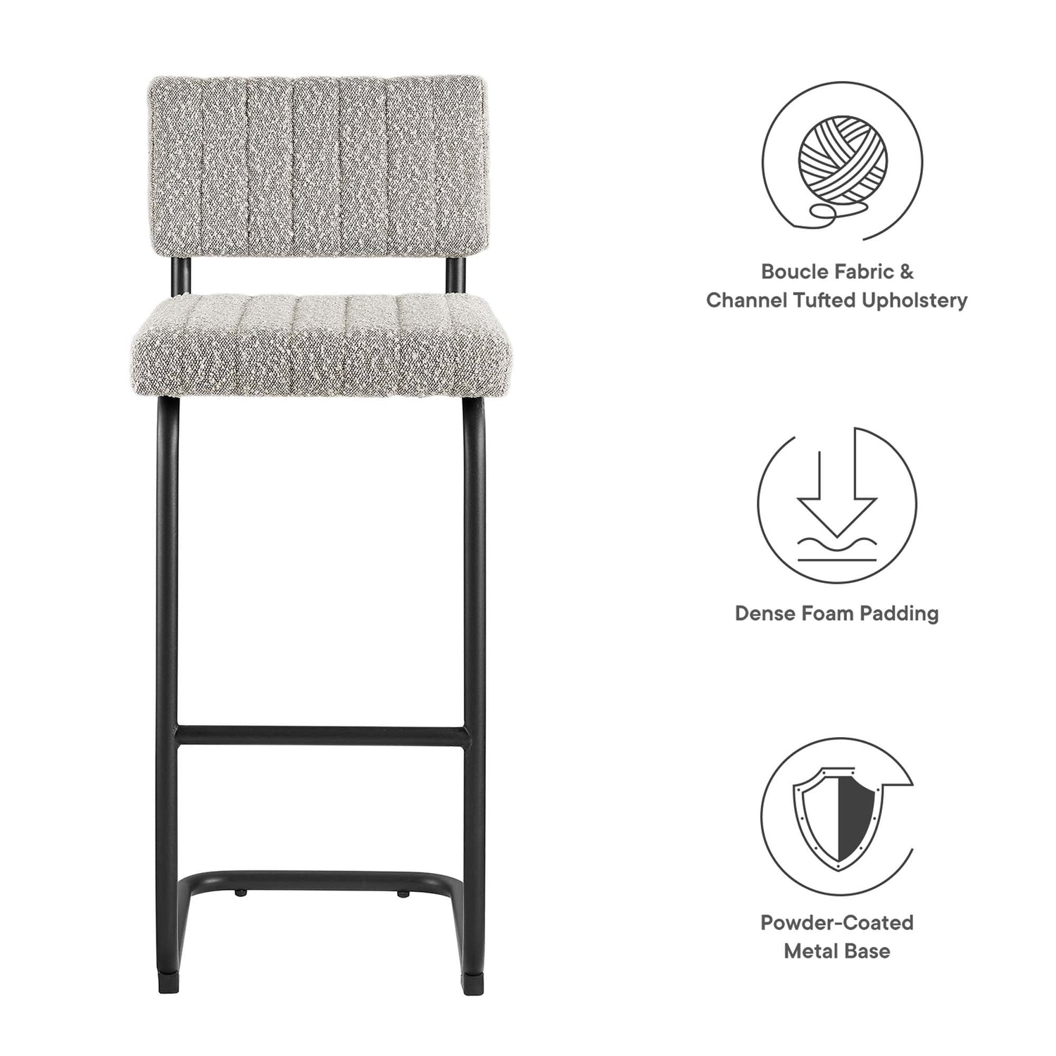 Parity Boucle Bar Stools - Set of 2 by Modway