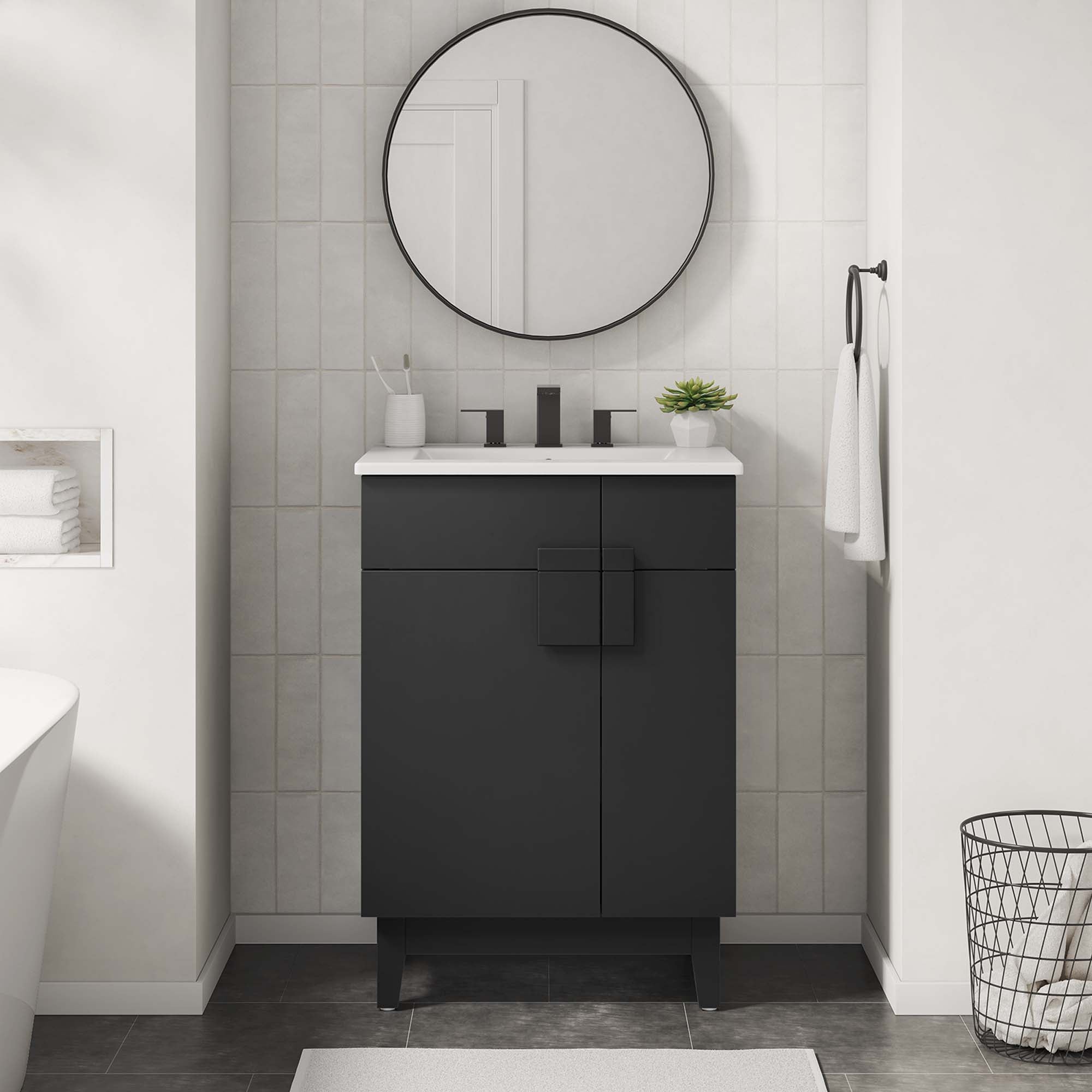 Miles Bathroom Vanity Basin Included by Modway