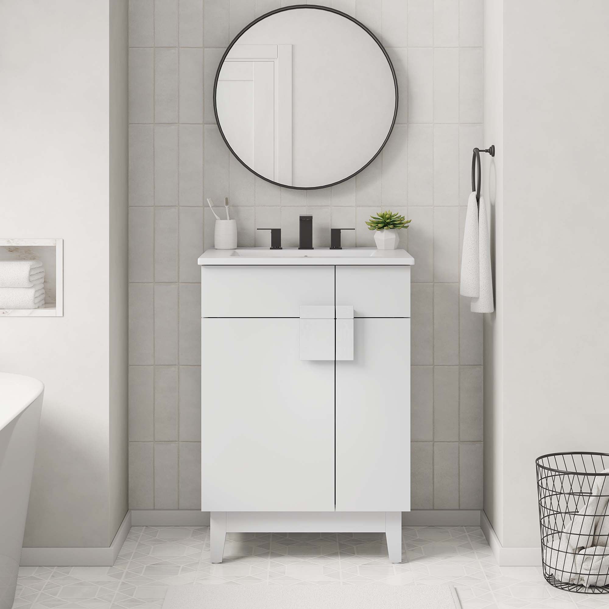 Miles Bathroom Vanity Basin Included by Modway