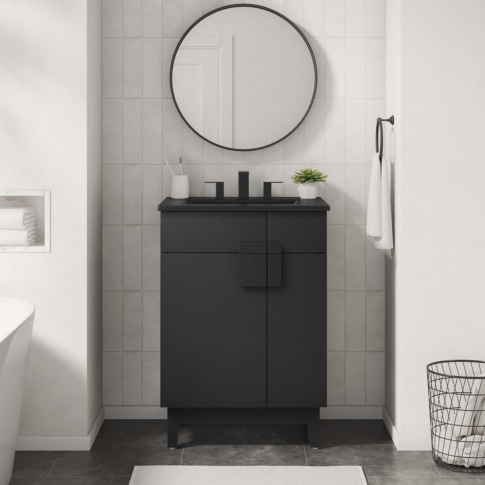 Miles Bathroom Vanity Basin Included by Modway