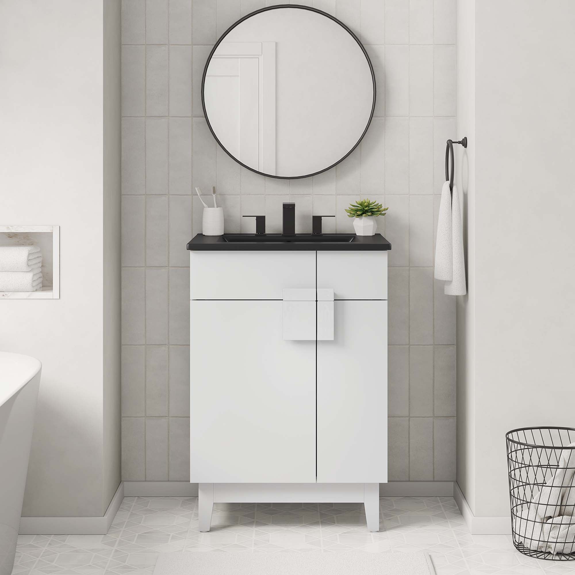 Miles Bathroom Vanity Basin Included by Modway