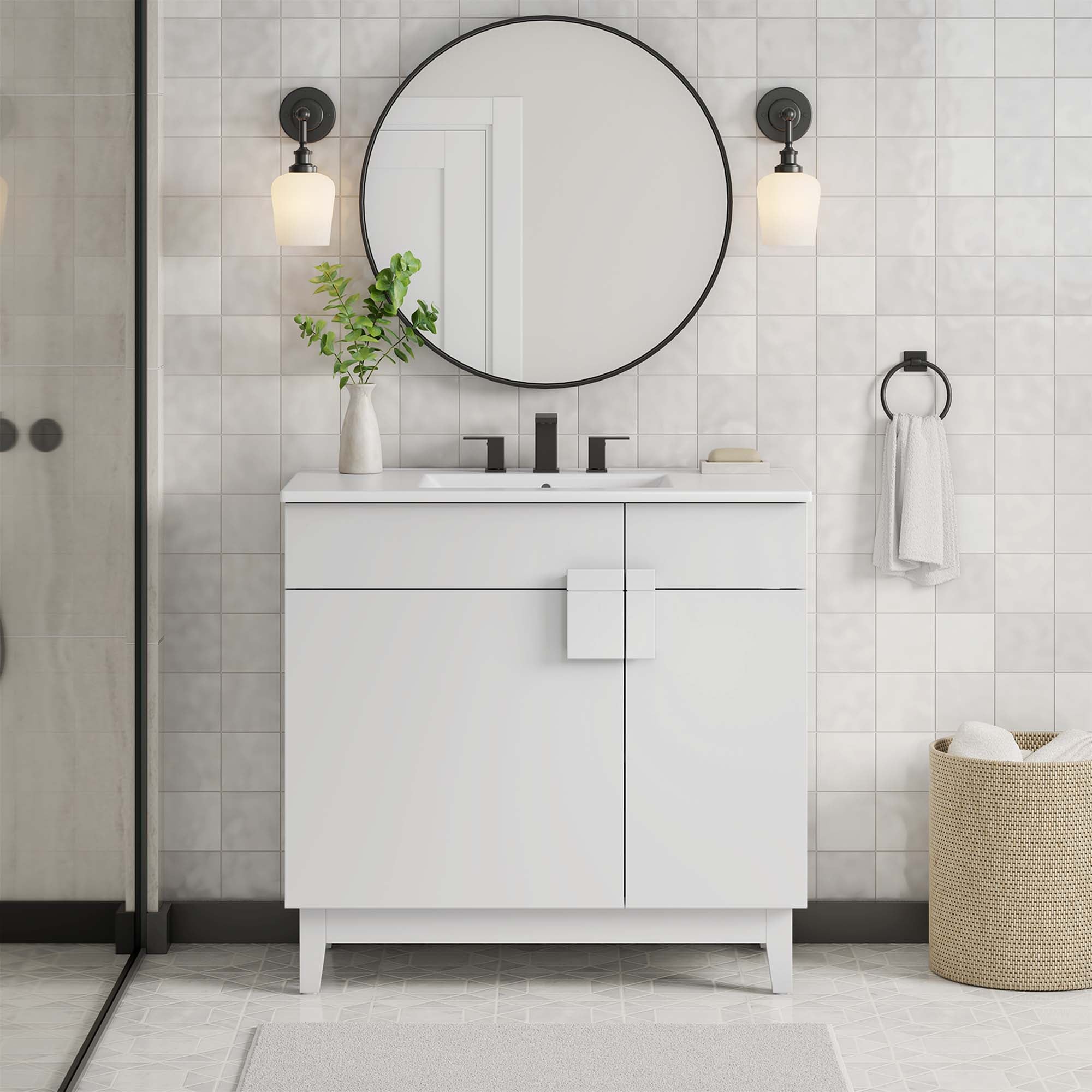 Miles Bathroom Vanity Basin Included by Modway