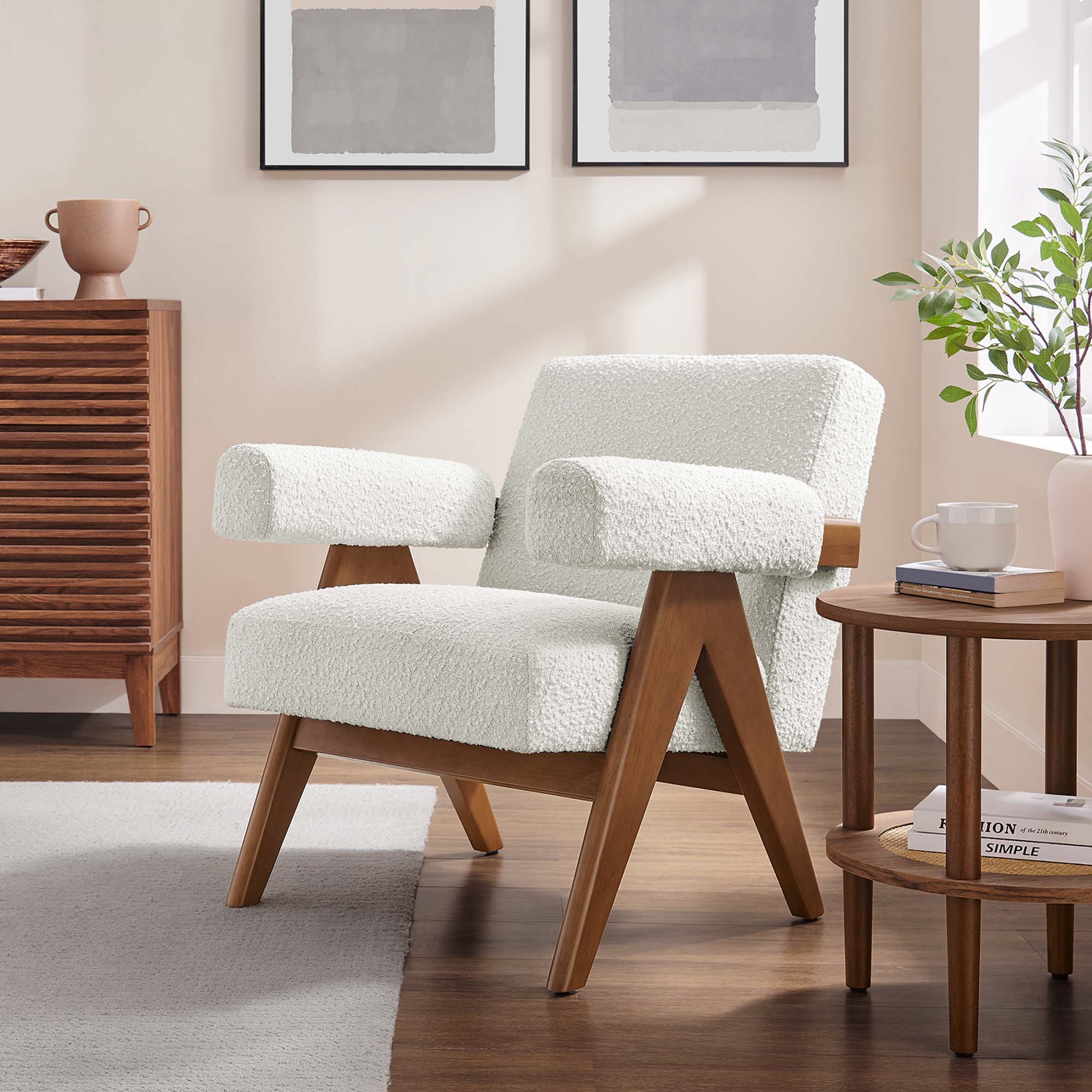 Lyra Boucle Fabric Armchair by Modway