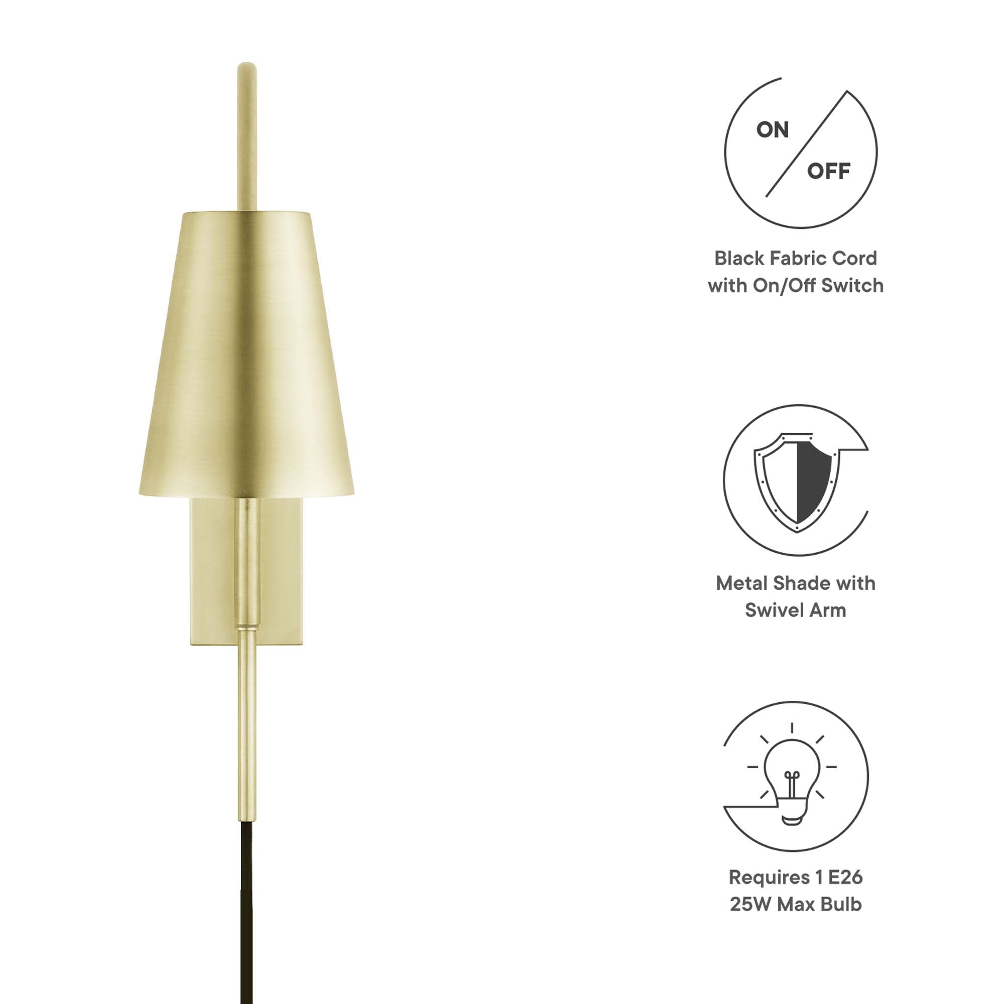 Faye Metal Wall Sconce by Modway