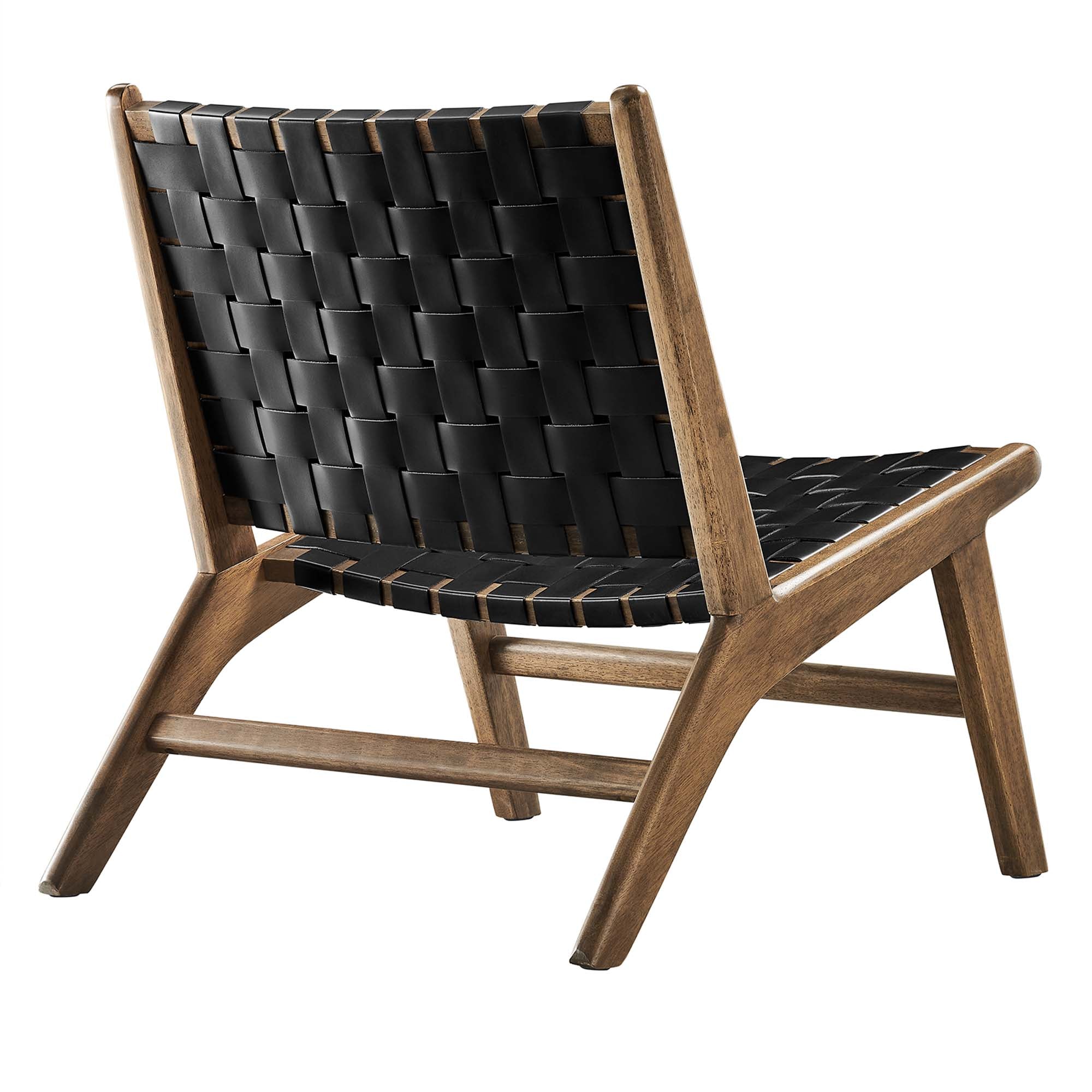 Saoirse Faux Leather Wood Accent Lounge Chair by Modway