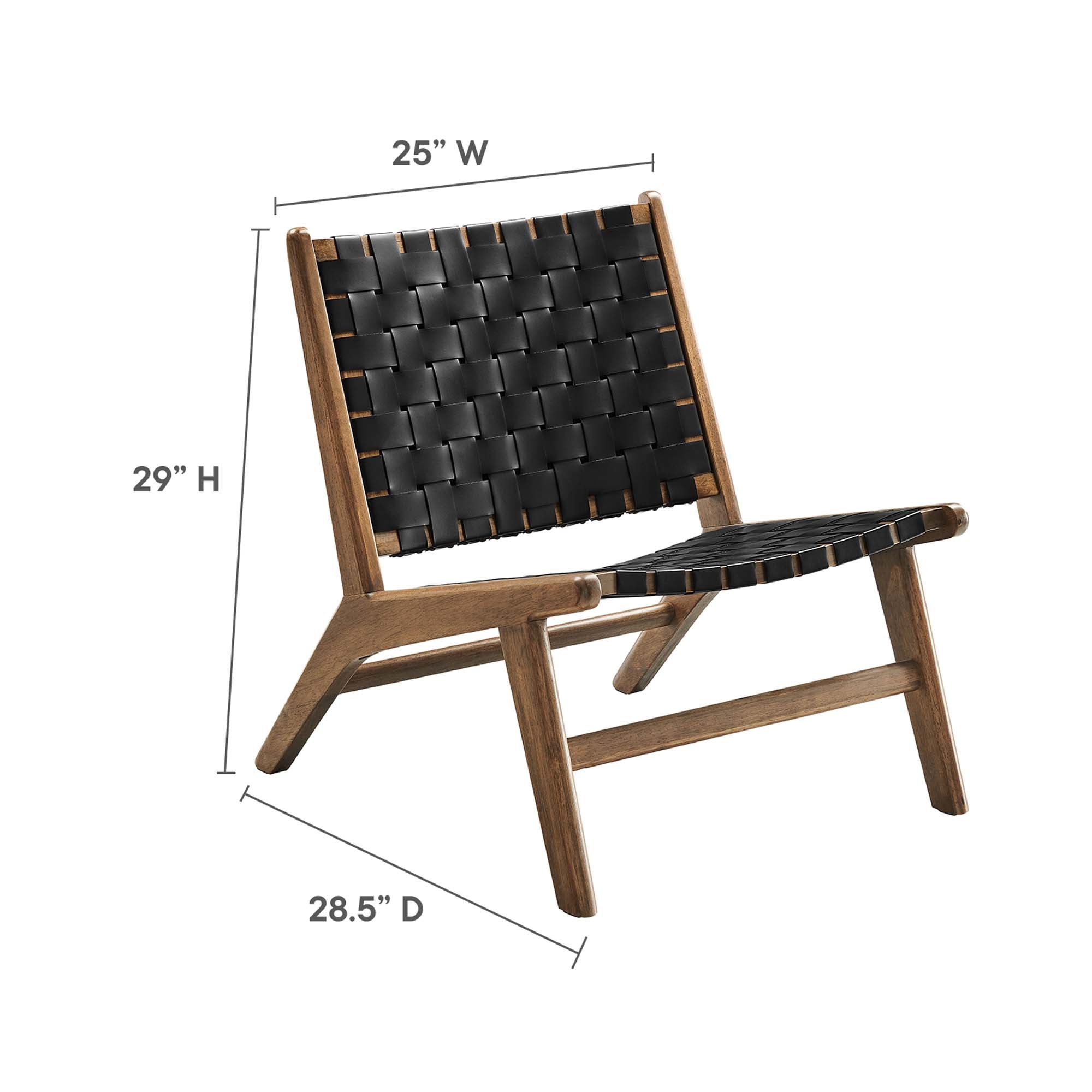 Saoirse Faux Leather Wood Accent Lounge Chair by Modway