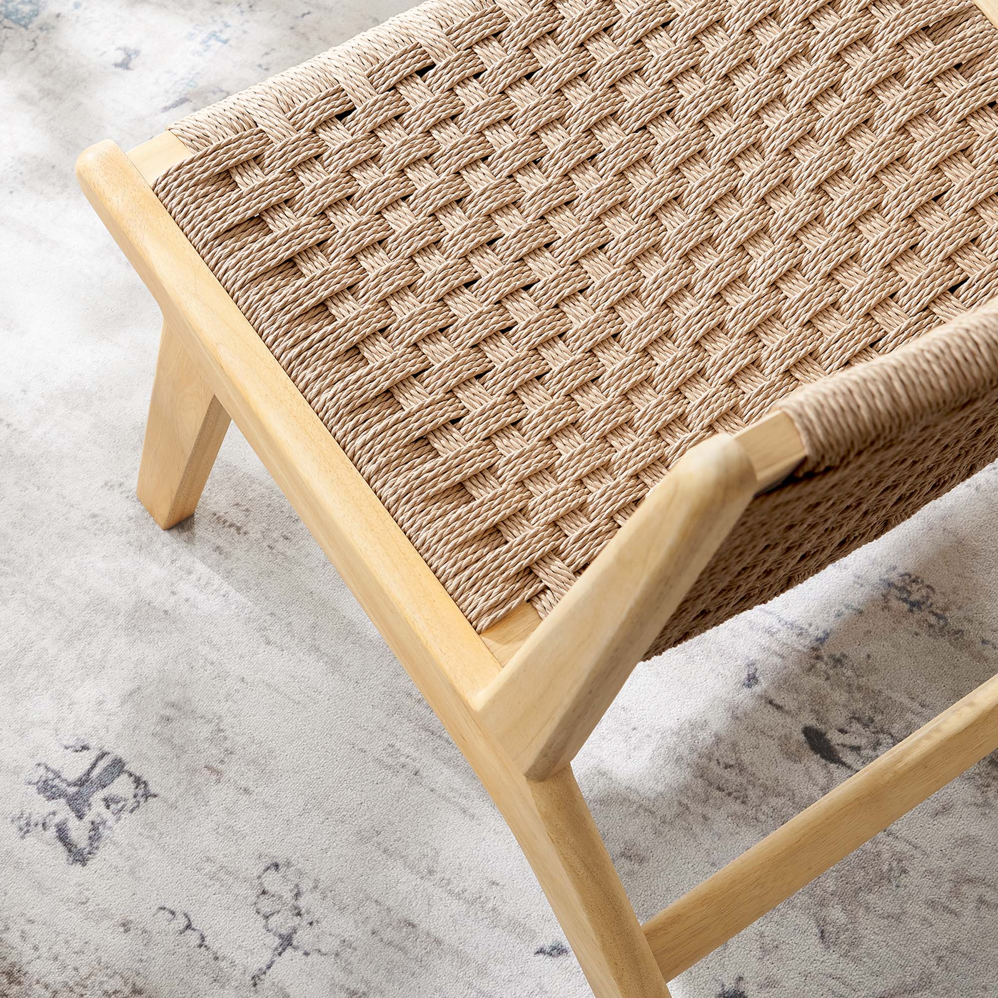 Saoirse Woven Rope Wood Accent Lounge Chair by Modway